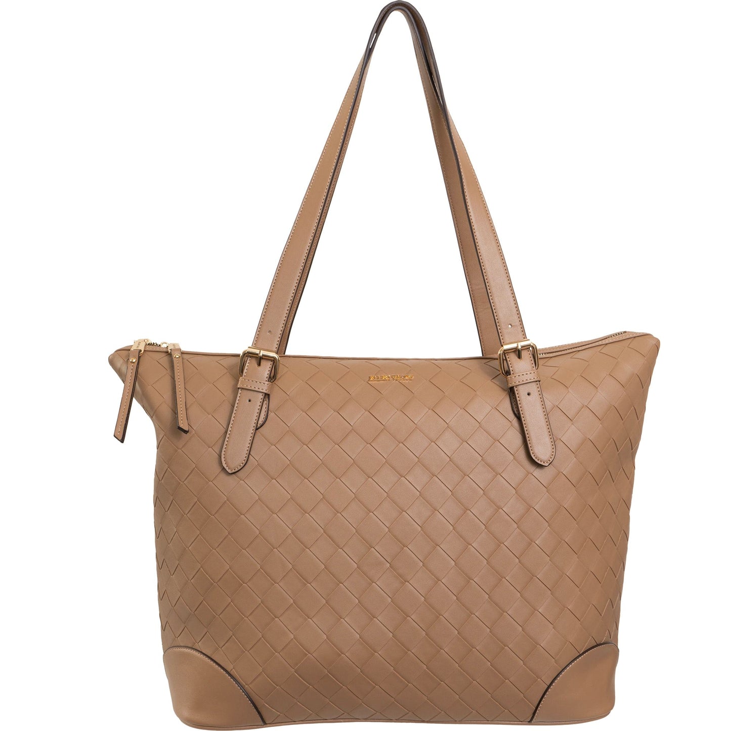 Ellen Tracy 20 Inch Basket Weave Quilted Nylon Large Travel Workbook Tote Bag