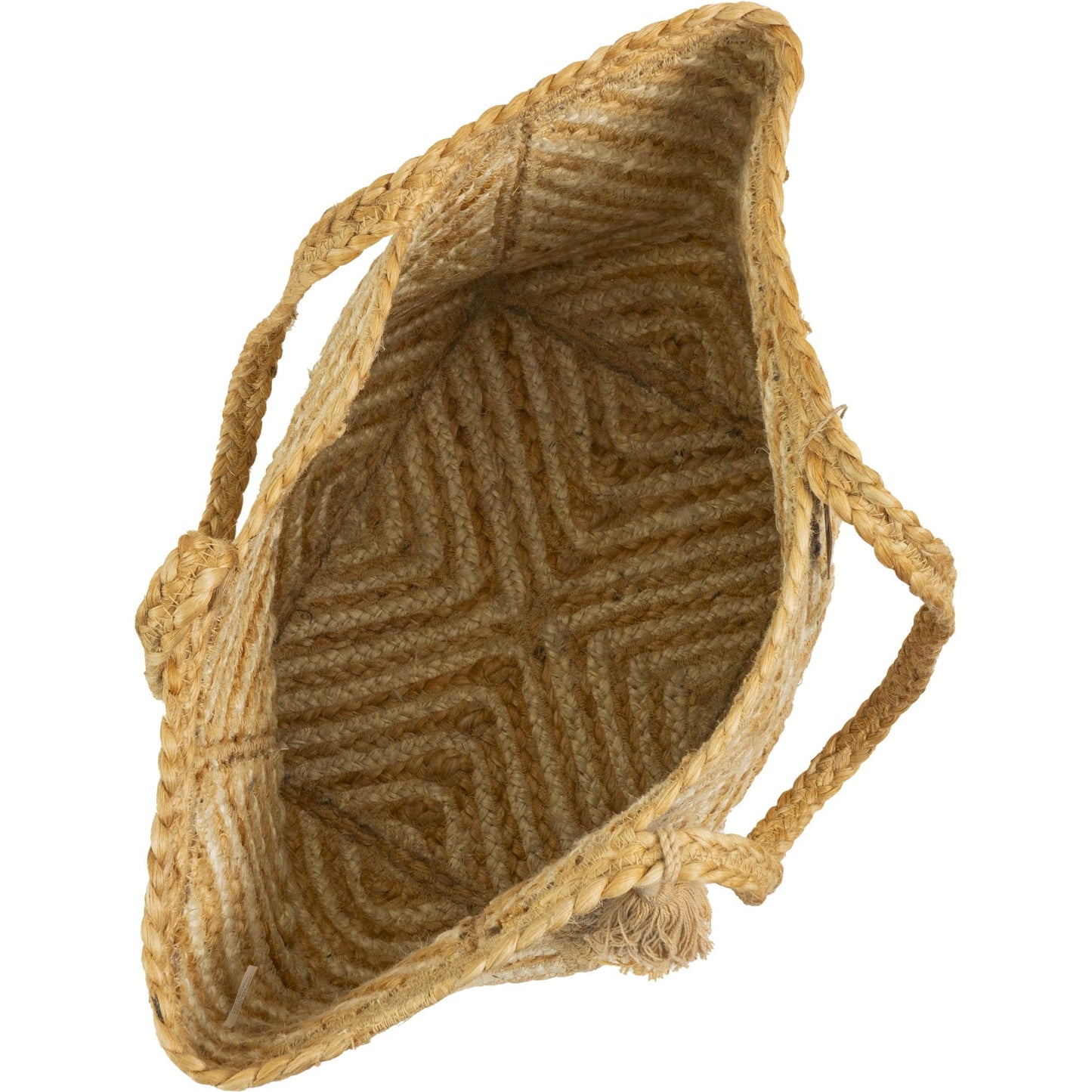 Magid Diamond Woven Natural Straw Jute Tote