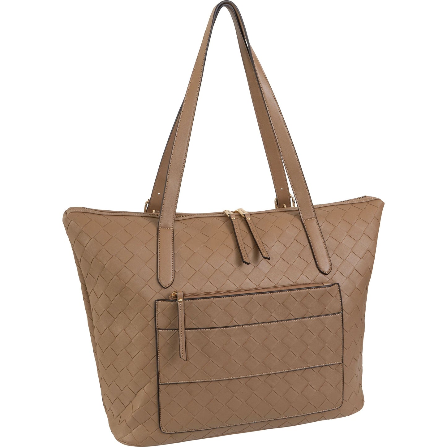 Ellen Tracy 20 Inch Basket Weave Quilted Nylon Large Travel Workbook Tote Bag