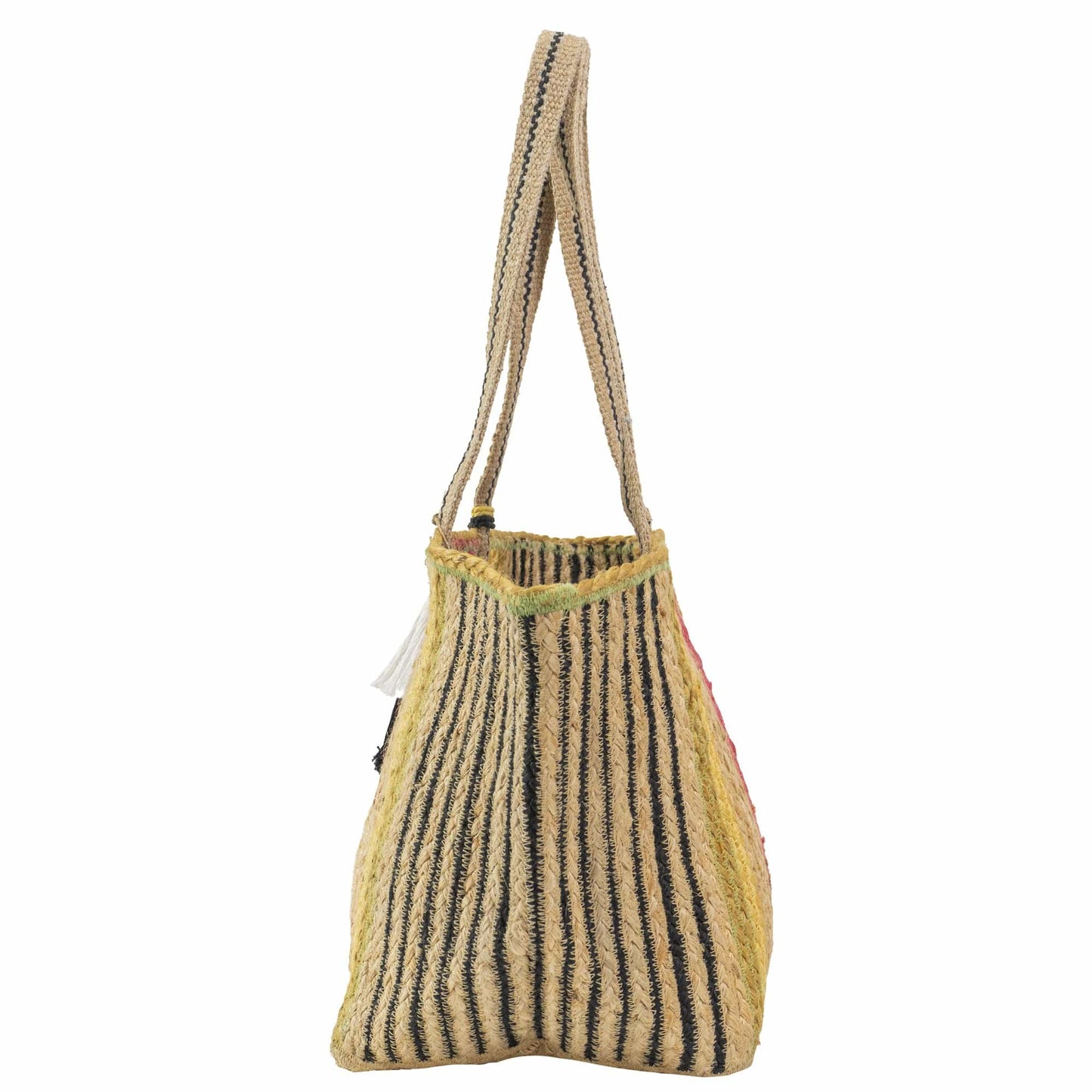Magid Striped Natural Straw Jute Tote