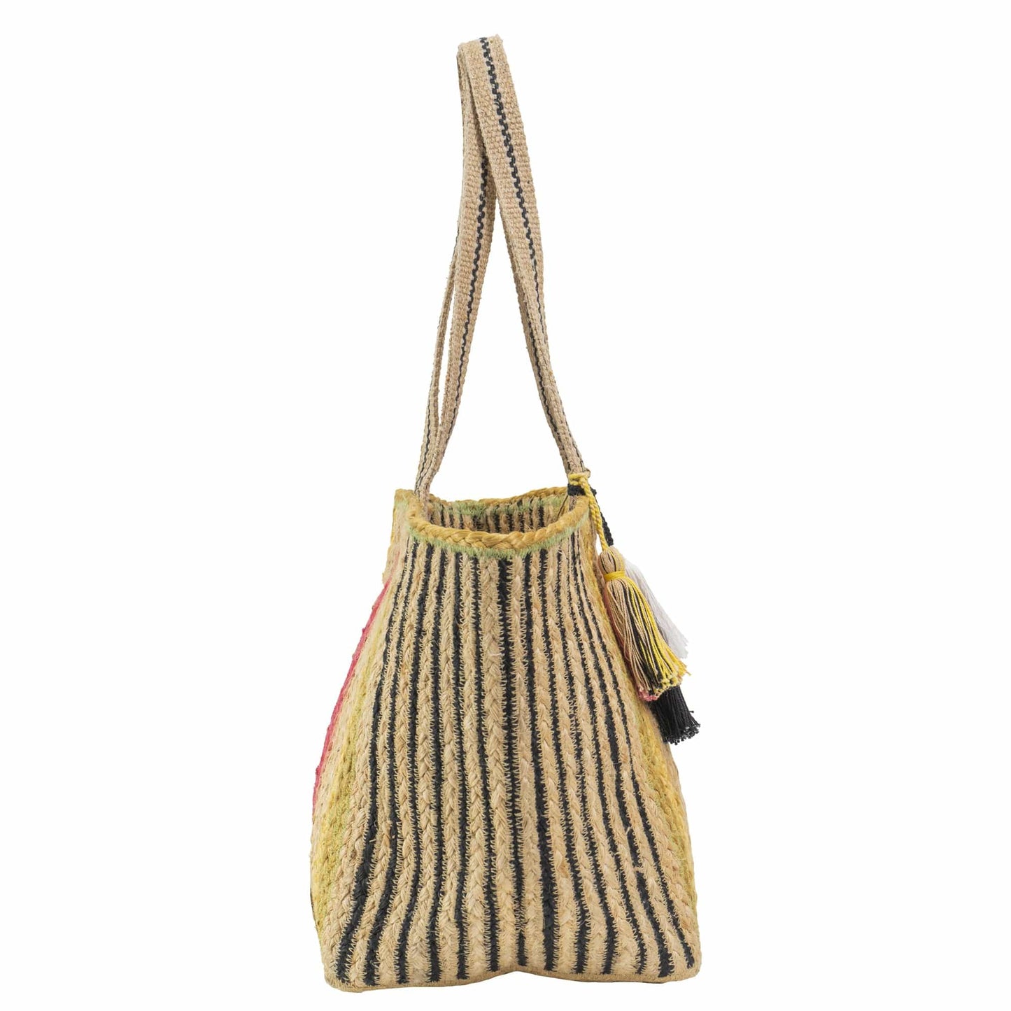 Magid Striped Natural Straw Jute Tote