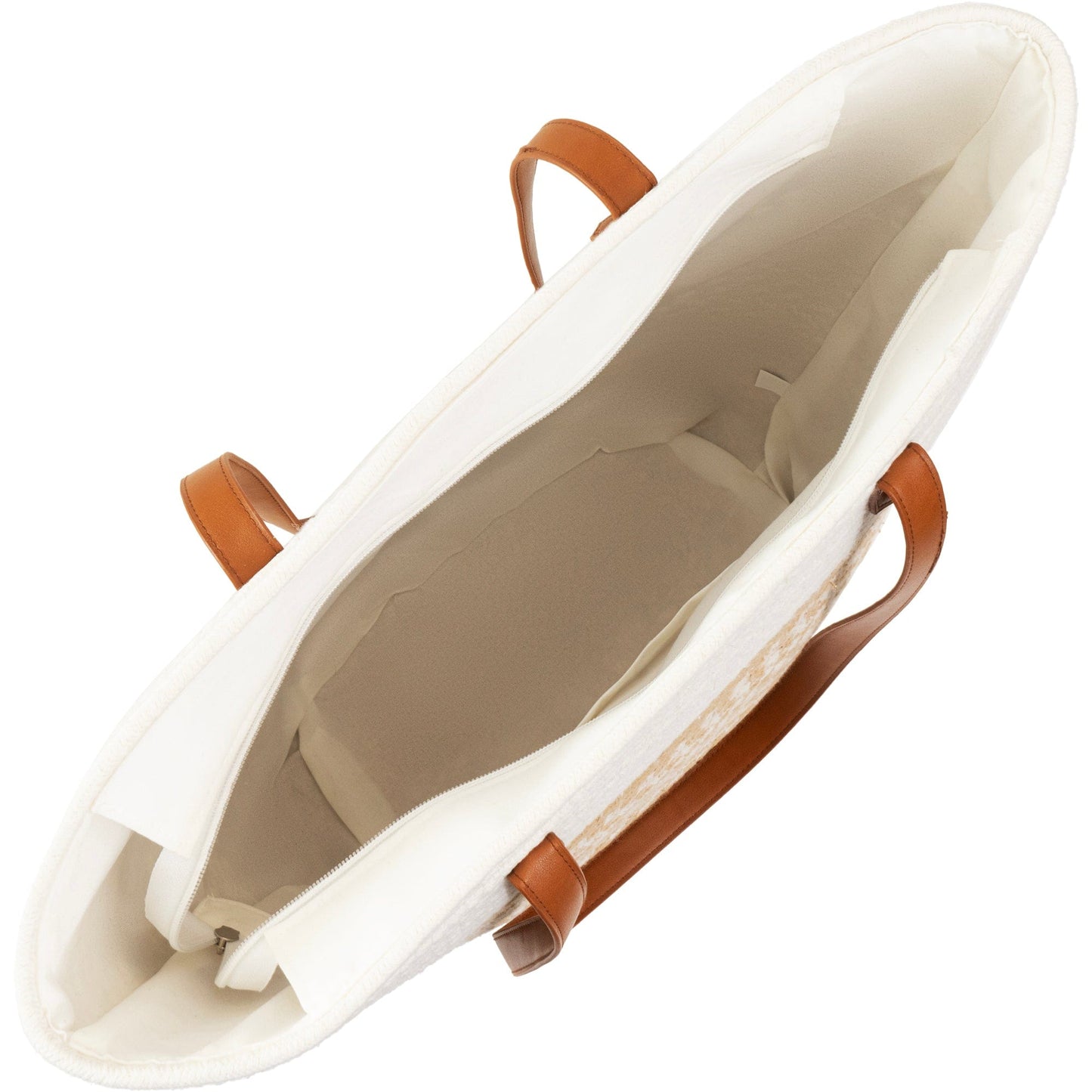 Magid Natural Cotton Woven & Faux Leather Shoulder Tote