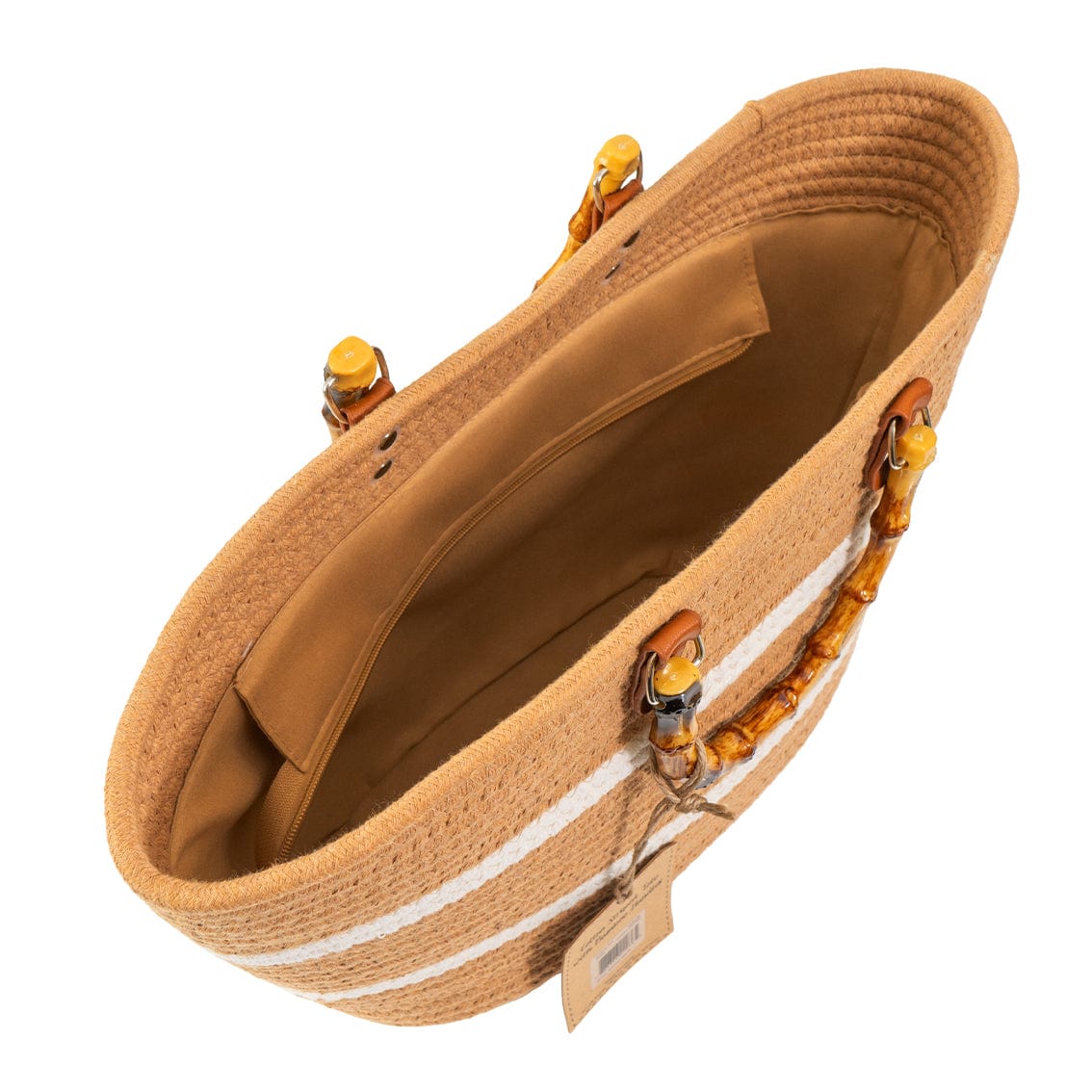 Magid Natural Cotton Woven Bamboo Handle Tote