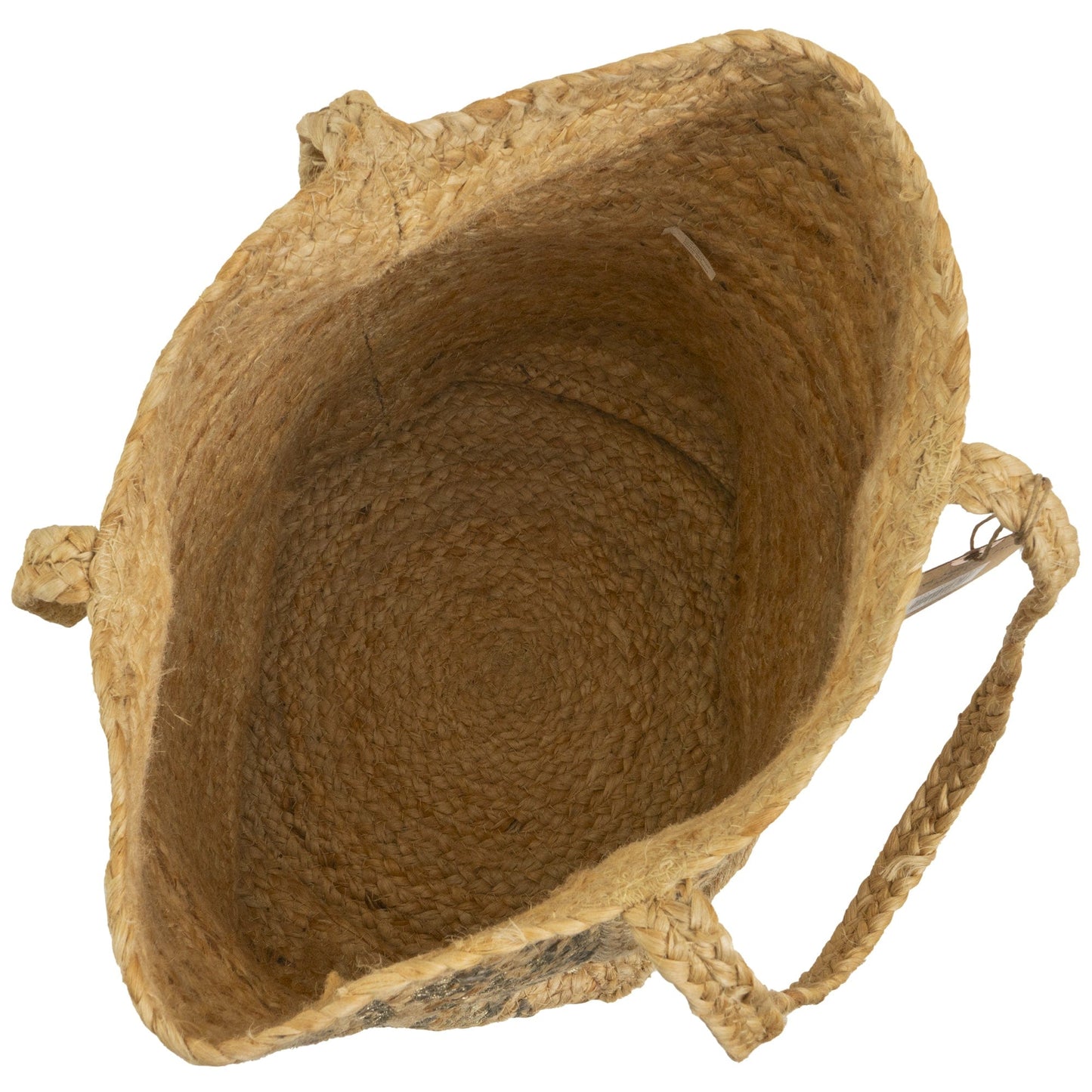 Magid Metallic Floral Print Natural Straw Jute Tote