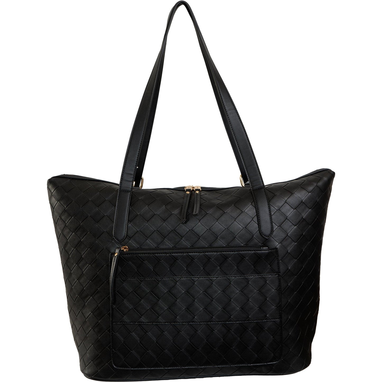 Ellen Tracy 20 Inch Basket Weave Quilted Nylon Large Travel Workbook Tote Bag