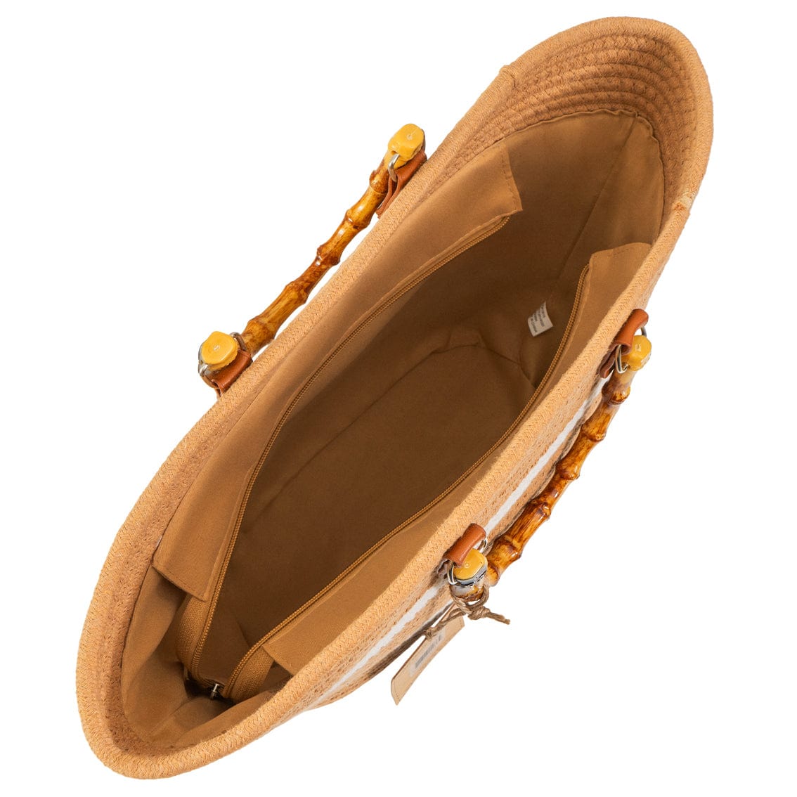 Magid Natural Cotton Woven Bamboo Handle Tote