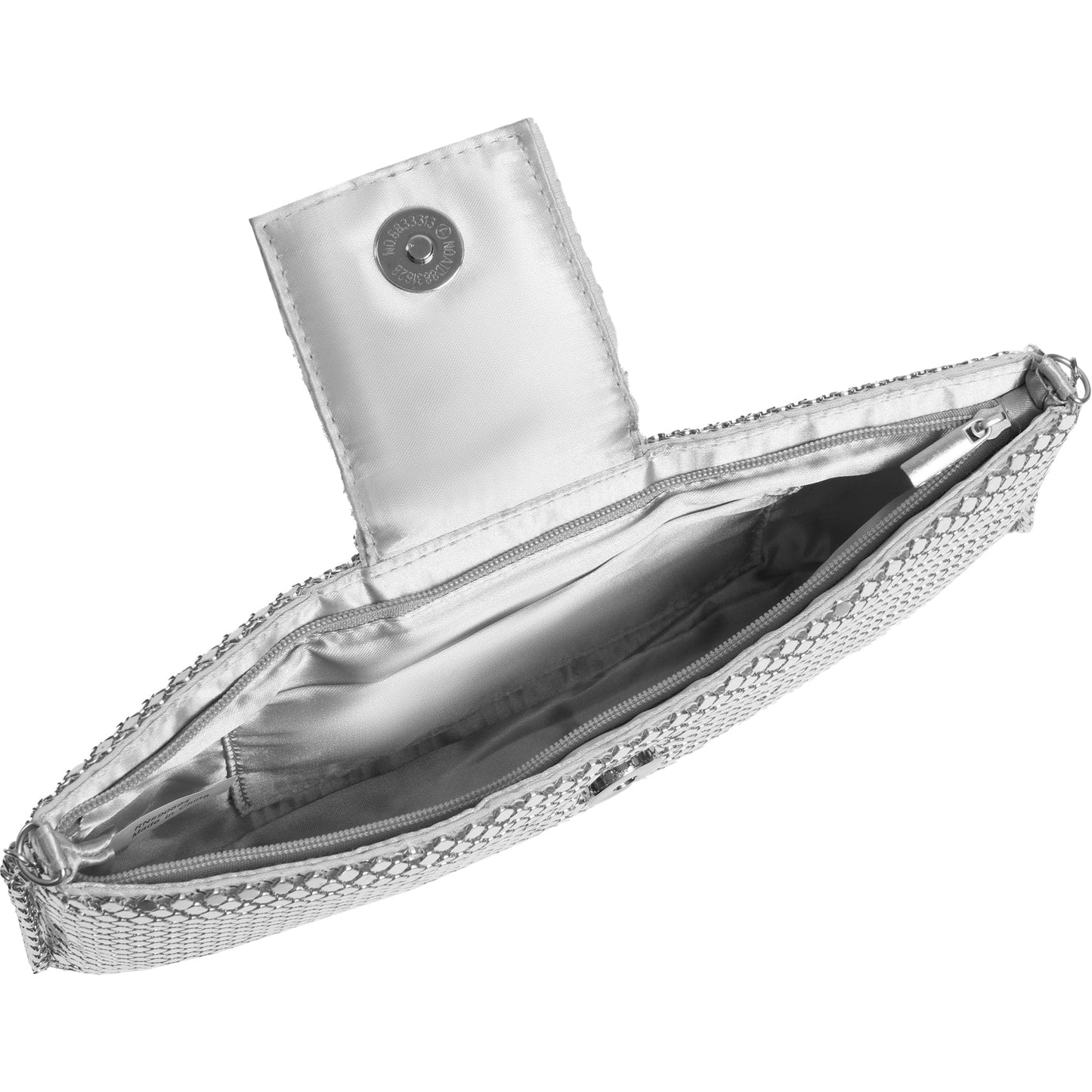 Metal Mesh Flap Pearl Bag