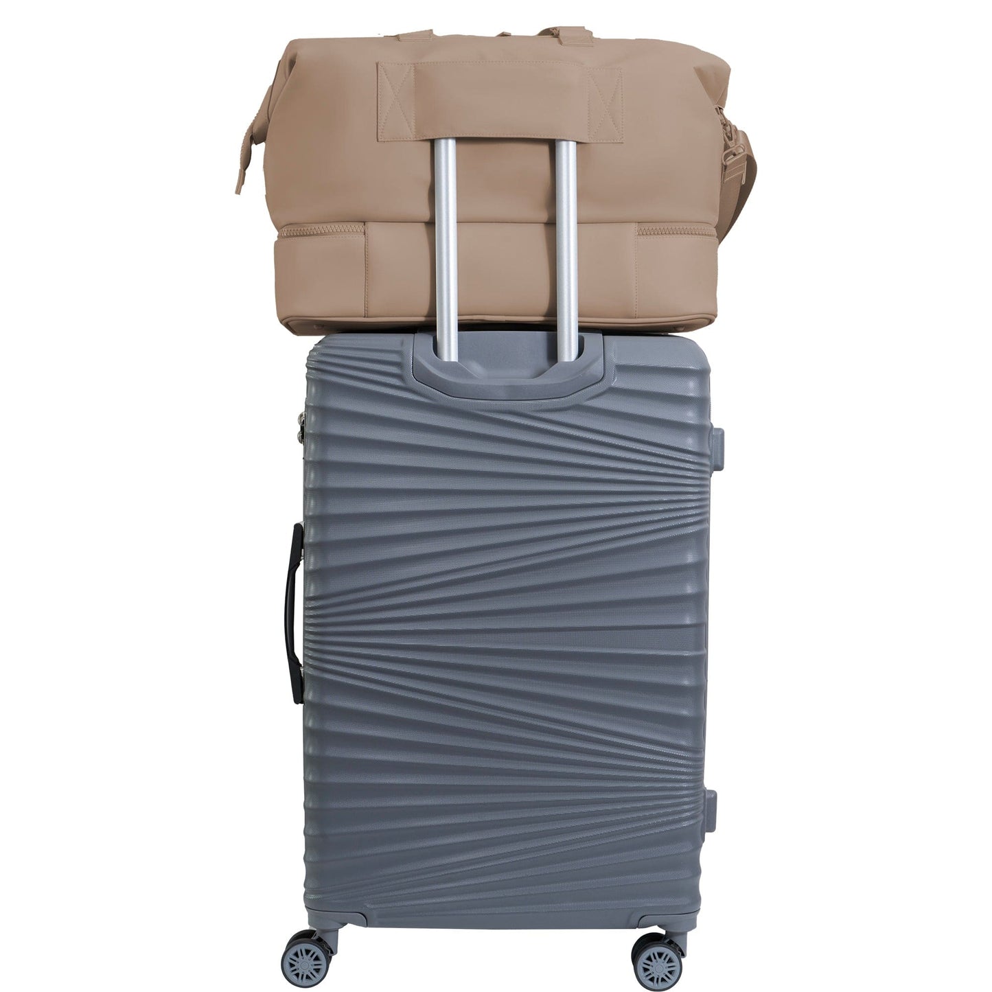 Max Studio Sport Nylon & Faux Leather Drop Bottom Duffel Bag