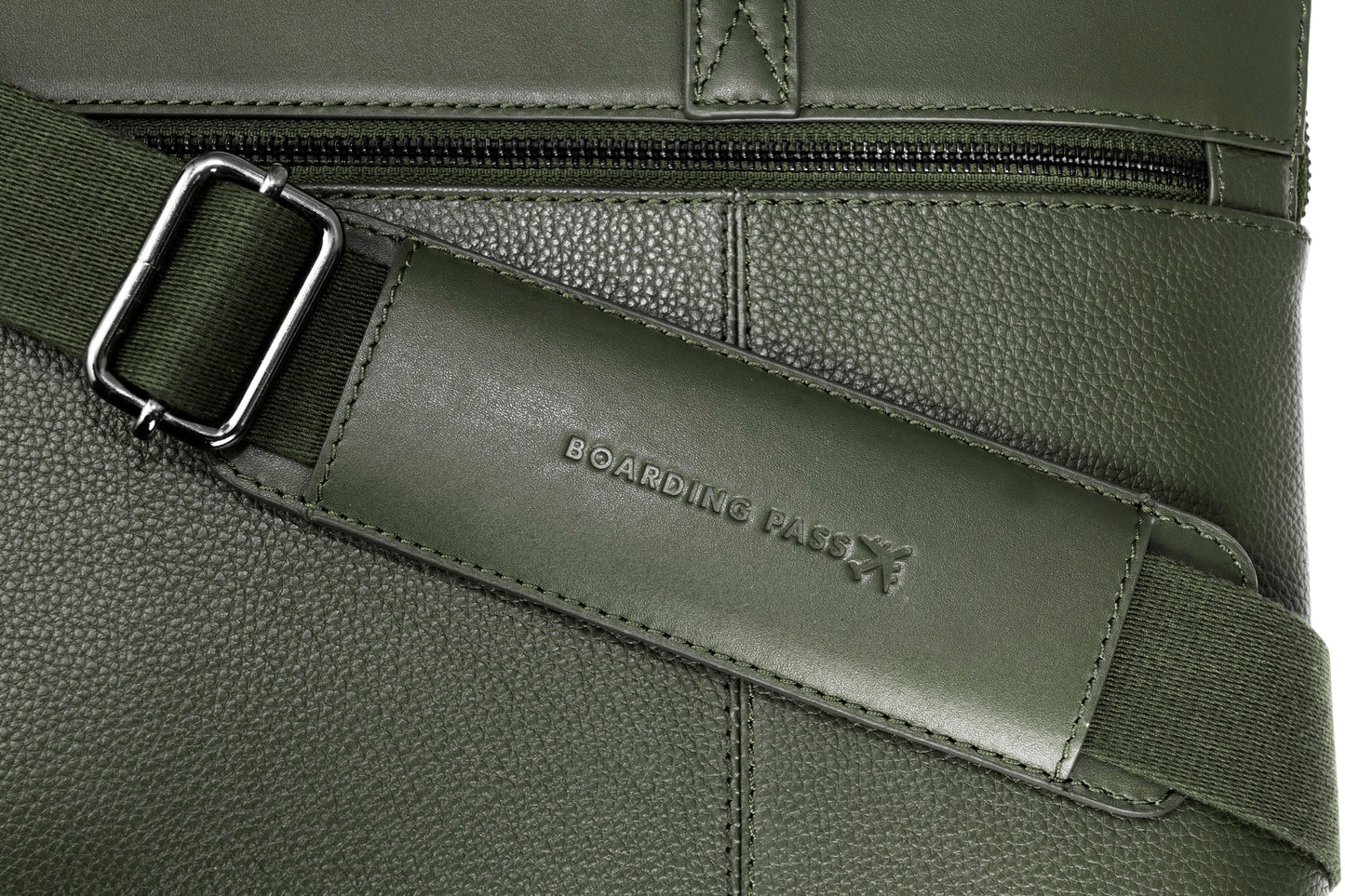 Hey Handsome 16" Pebble Grain Genuine Leather Briefcase - Olive