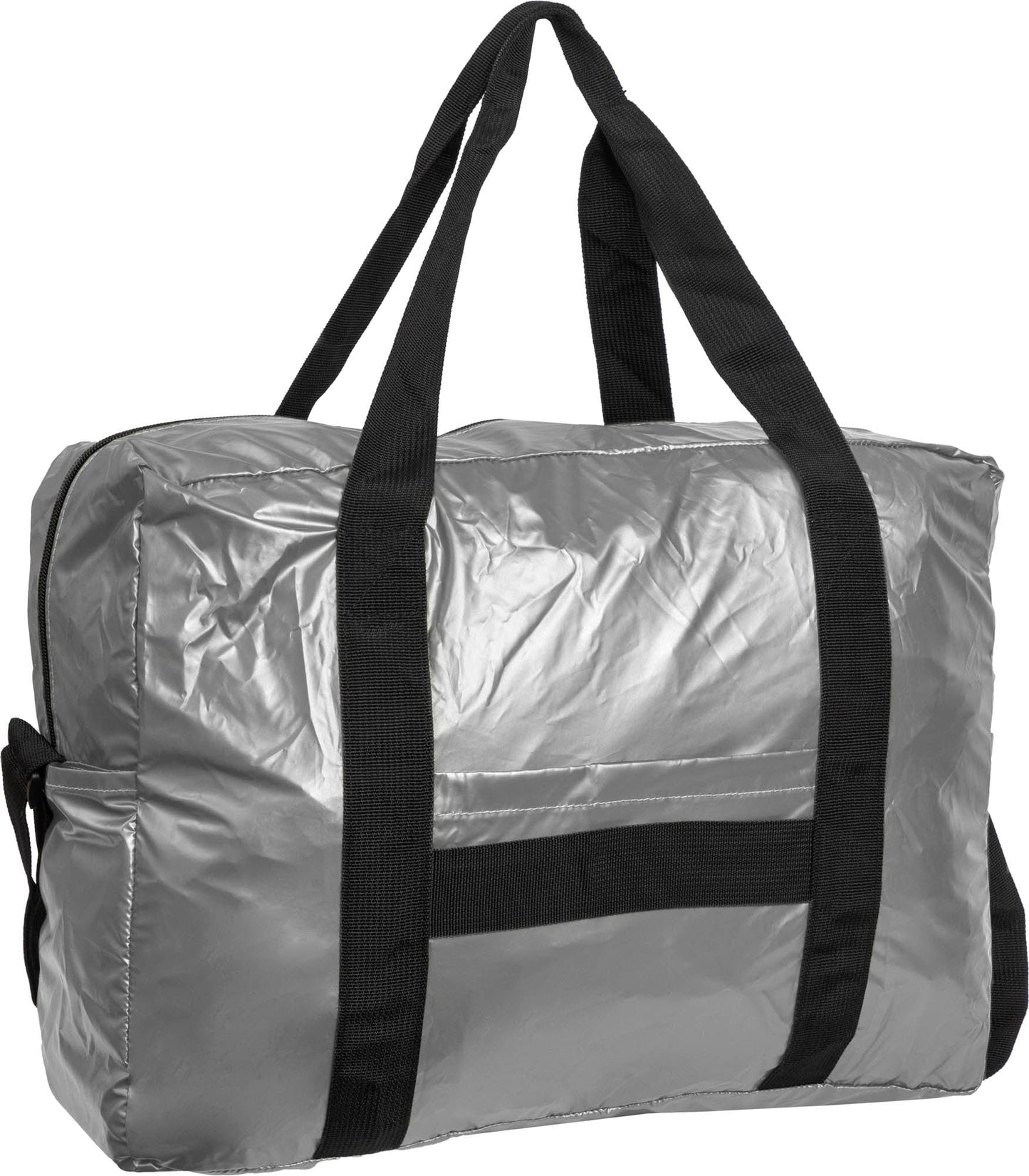 Boarding Pass Recycled Metallic Foldable & Packable Pouch Duffel Travel Bag