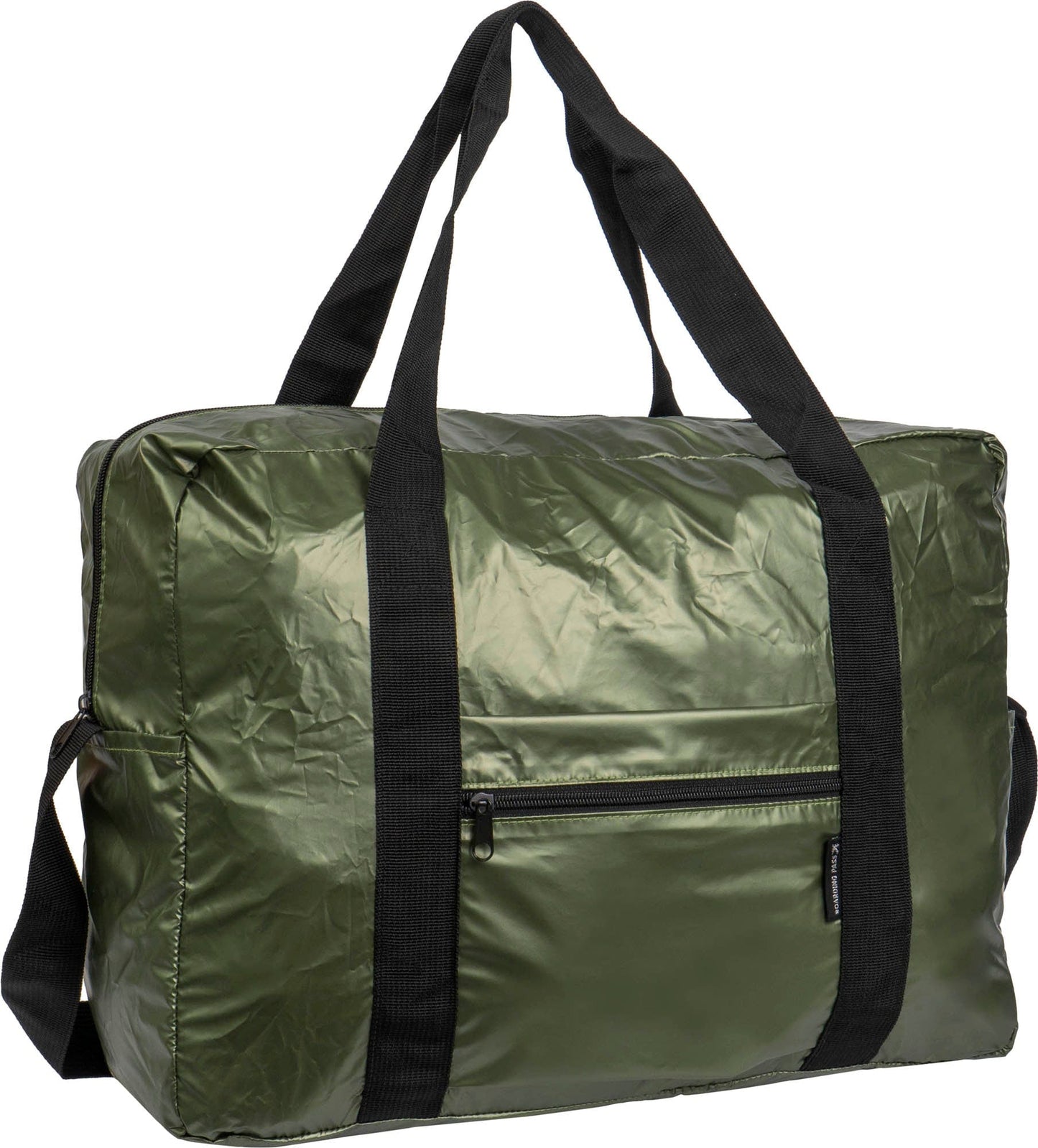 Boarding Pass Recycled Metallic Foldable & Packable Pouch Duffel Travel Bag