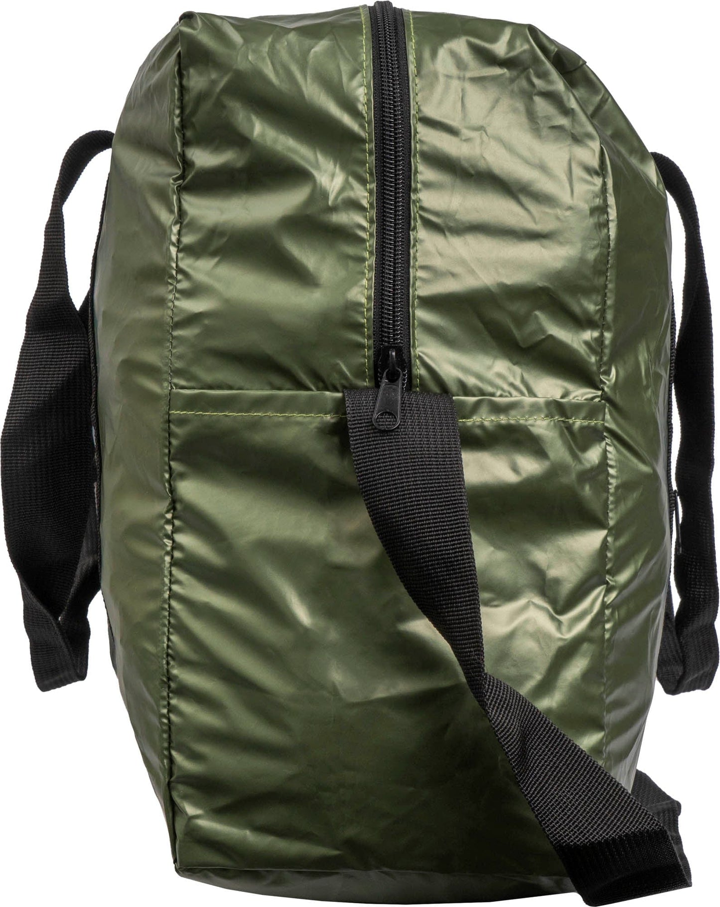 Boarding Pass Recycled Metallic Foldable & Packable Pouch Duffel Travel Bag