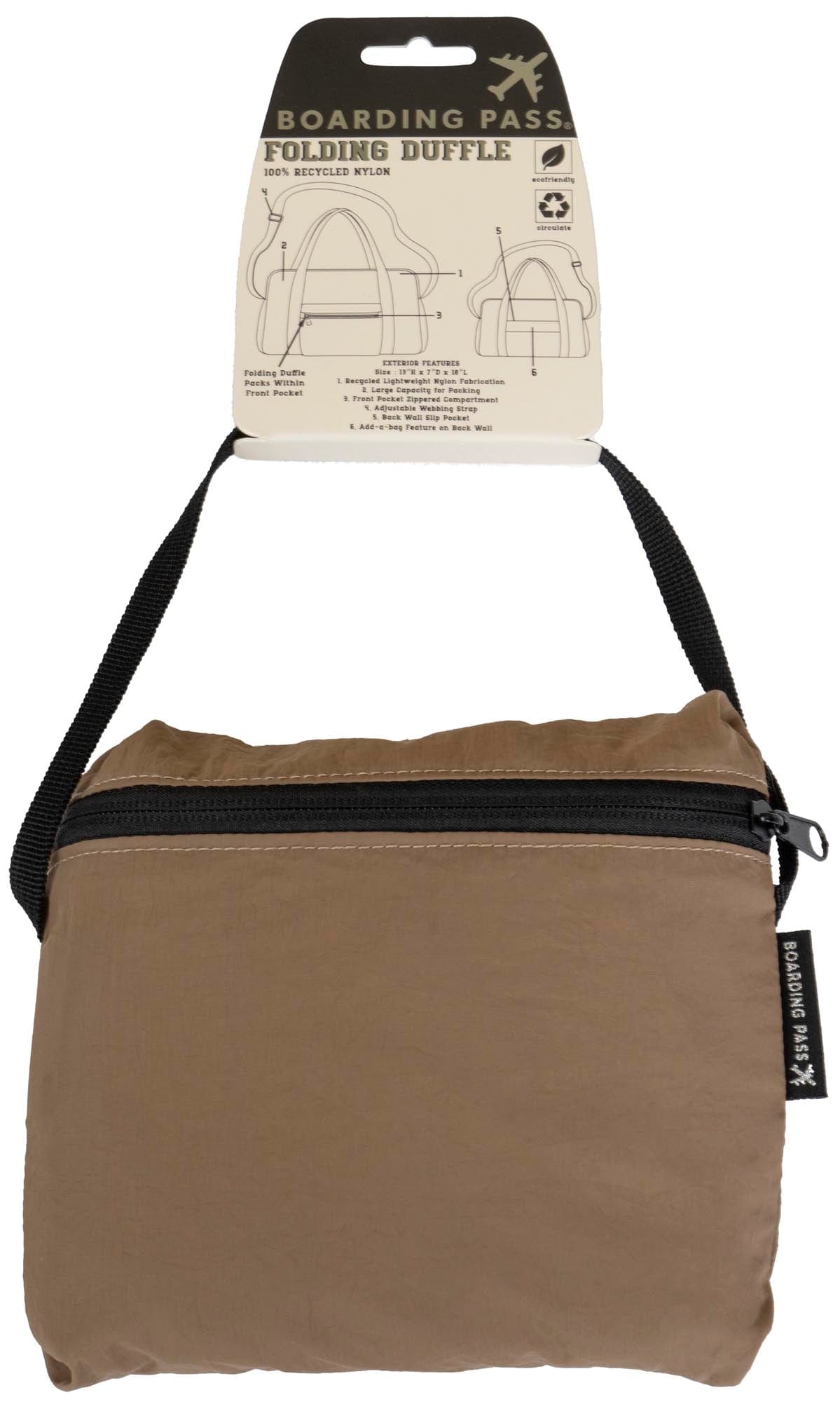 Boarding Pass Recycled Foldable & Packable Pouch Duffel Travel Bag