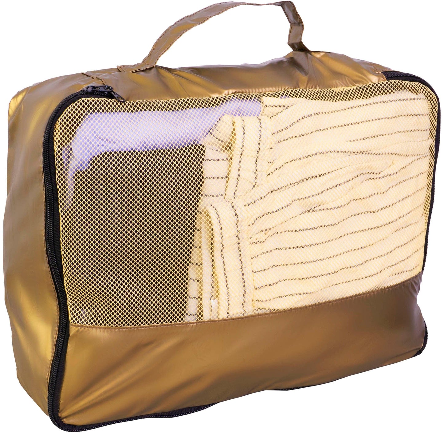 Boarding Pass Recycled Metallic Foldable & Packable Pouch Packing Cubes Set