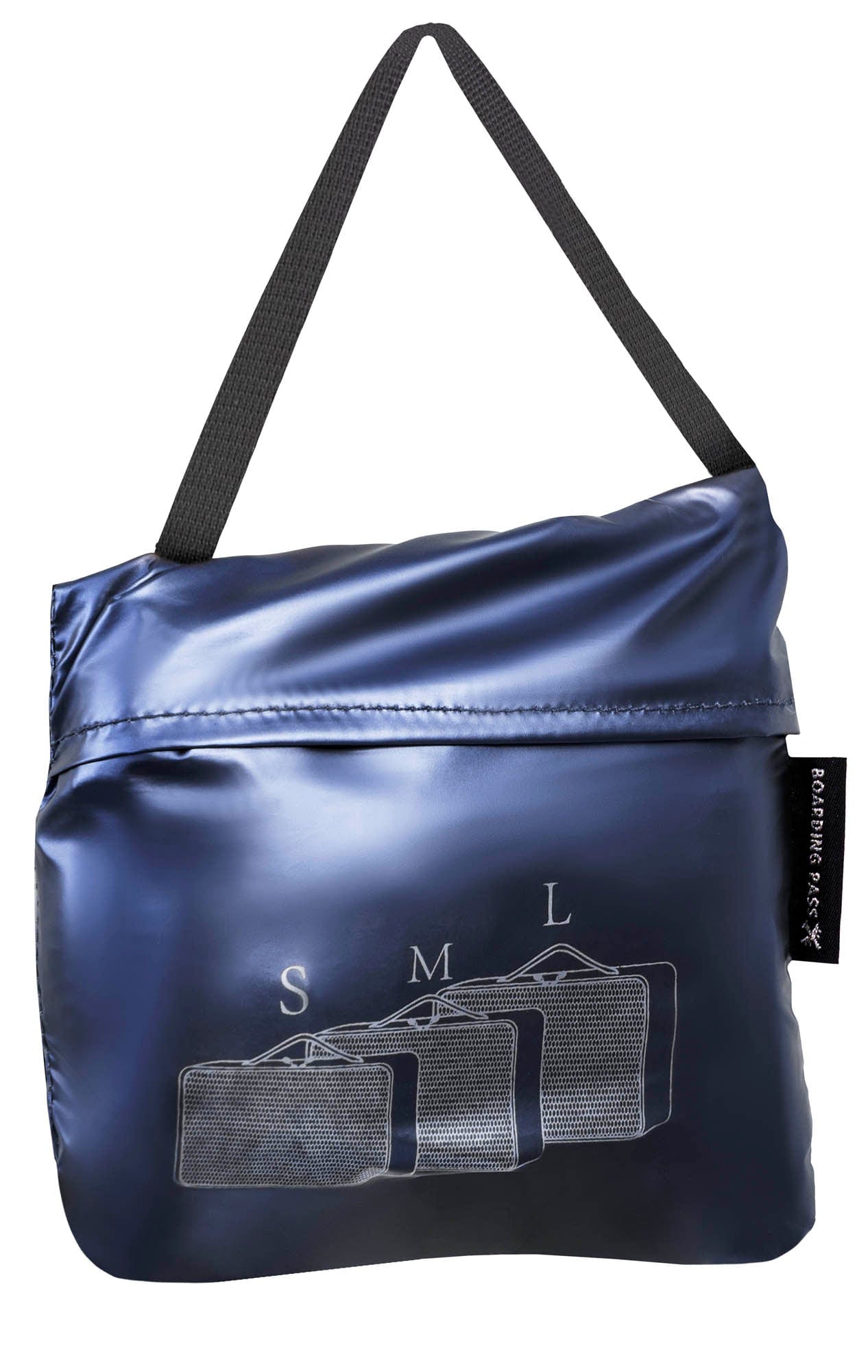 Boarding Pass Recycled Metallic Foldable & Packable Pouch Packing Cubes Set