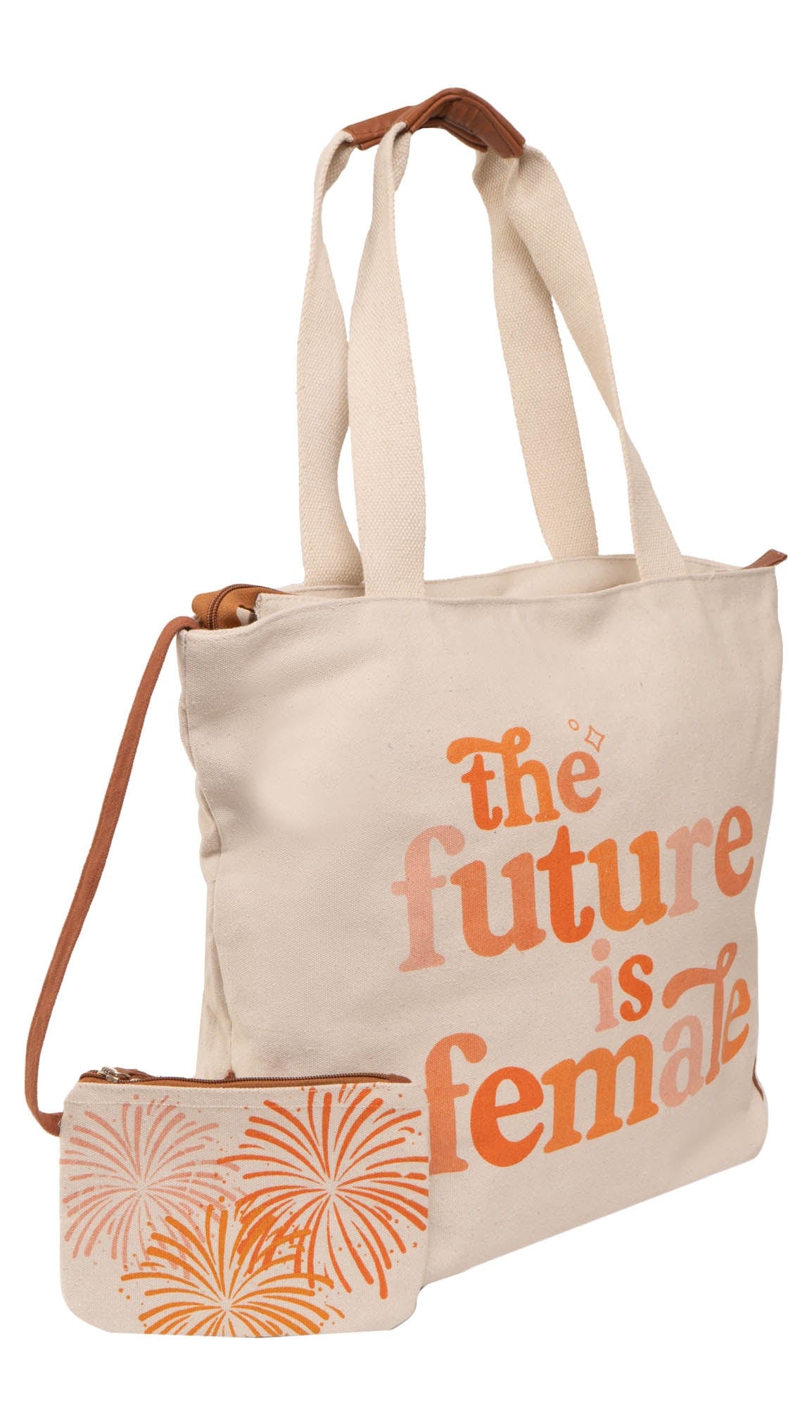 Magid Canvas "THE FUTURE IS FEMALE" Tote With Pouch