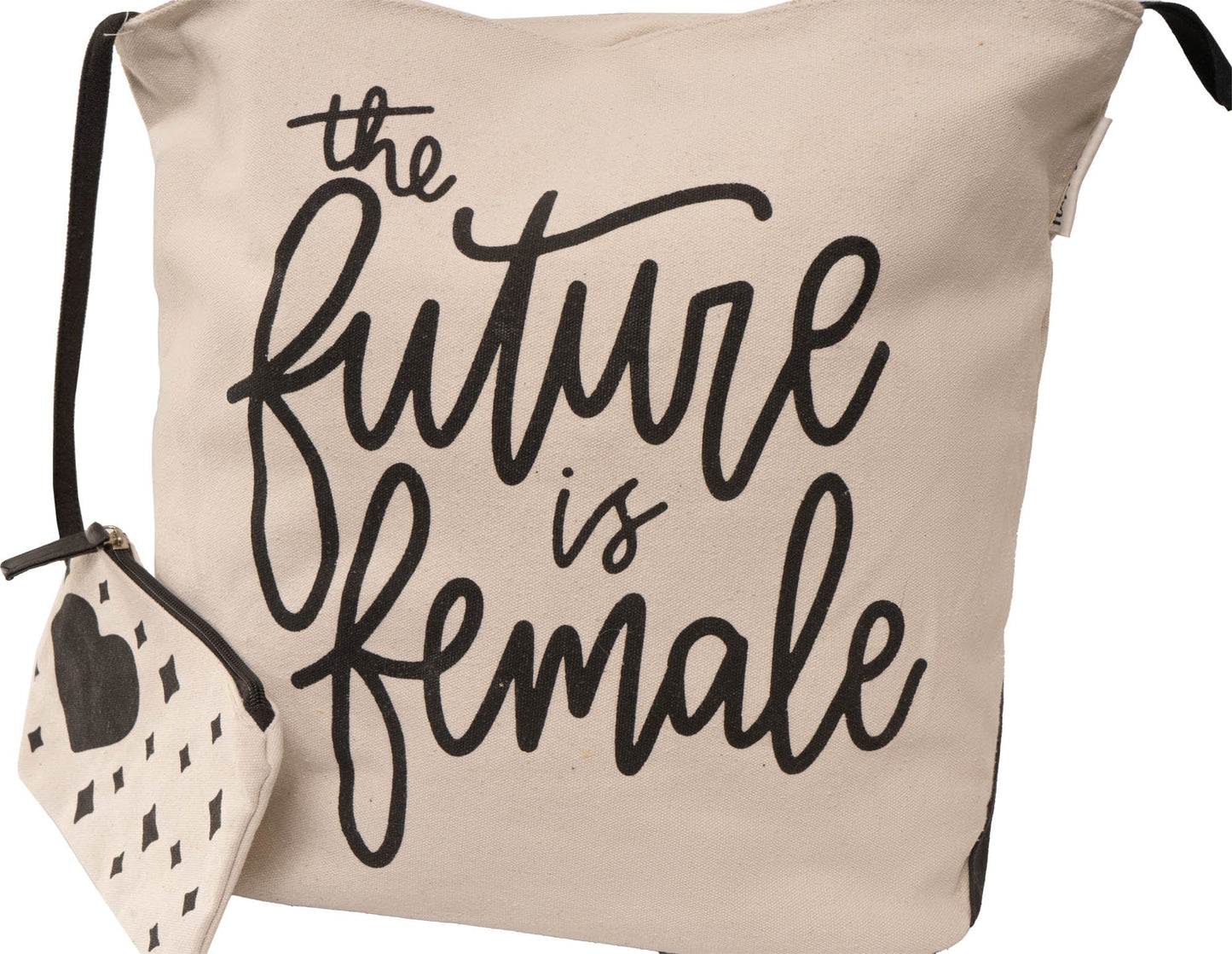 Magid Canvas "THE FUTURE IS FEMALE" Script Tote With Pouch