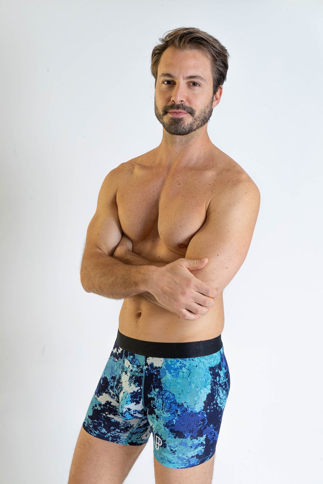 Veil Camo x UP Boxers Aqueous Blue Camo Print Modal Boxer Brief