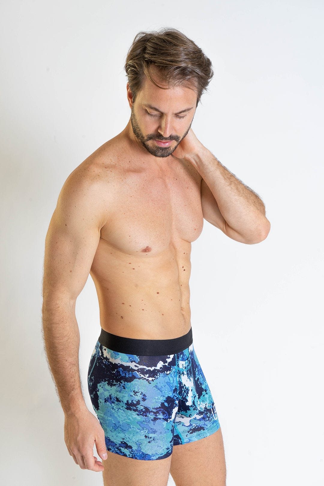 Veil Camo x UP Boxers Aqueous Blue Camo Print Modal Boxer Brief