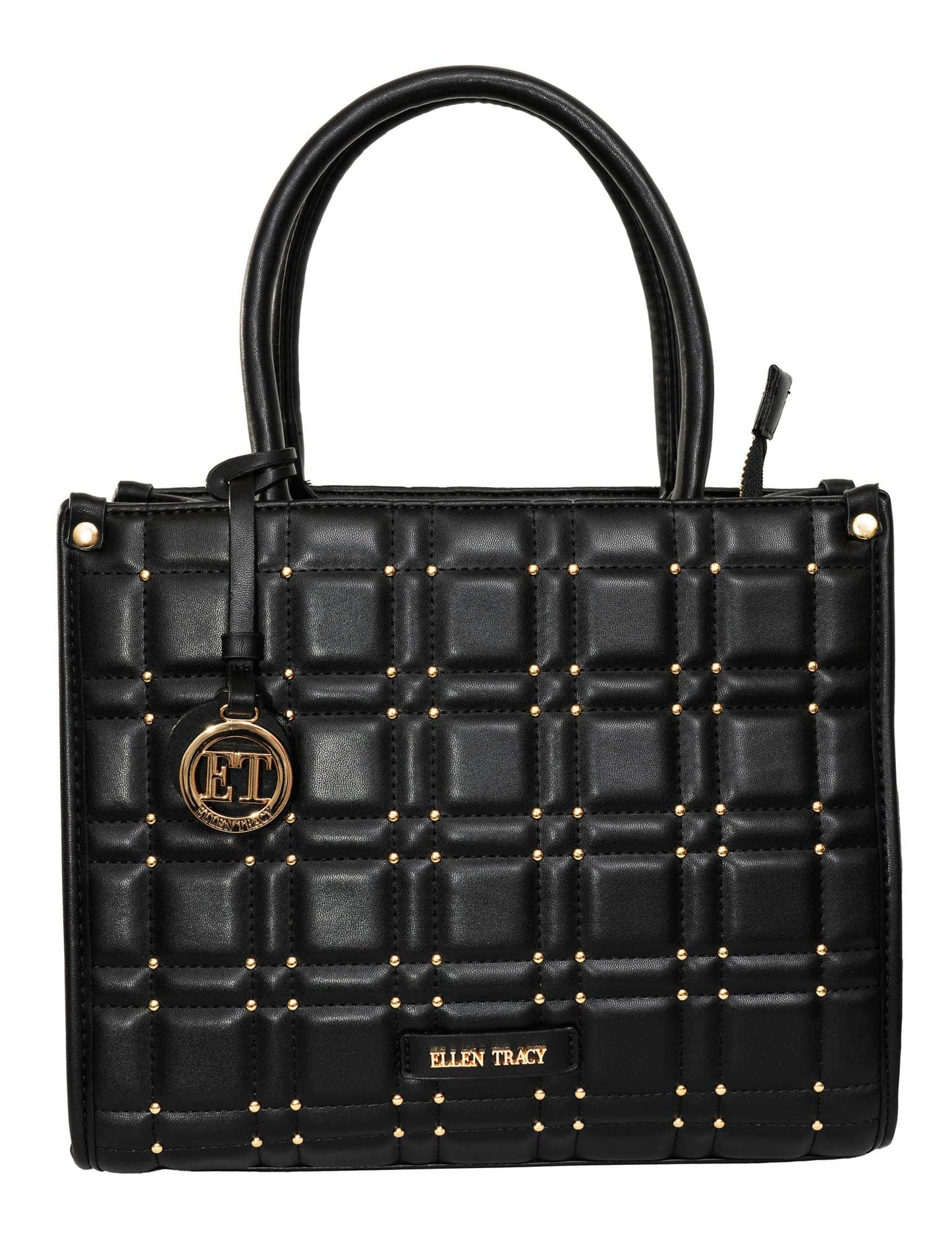 Ellen Tracy Studded Smooth Quilted Satchel