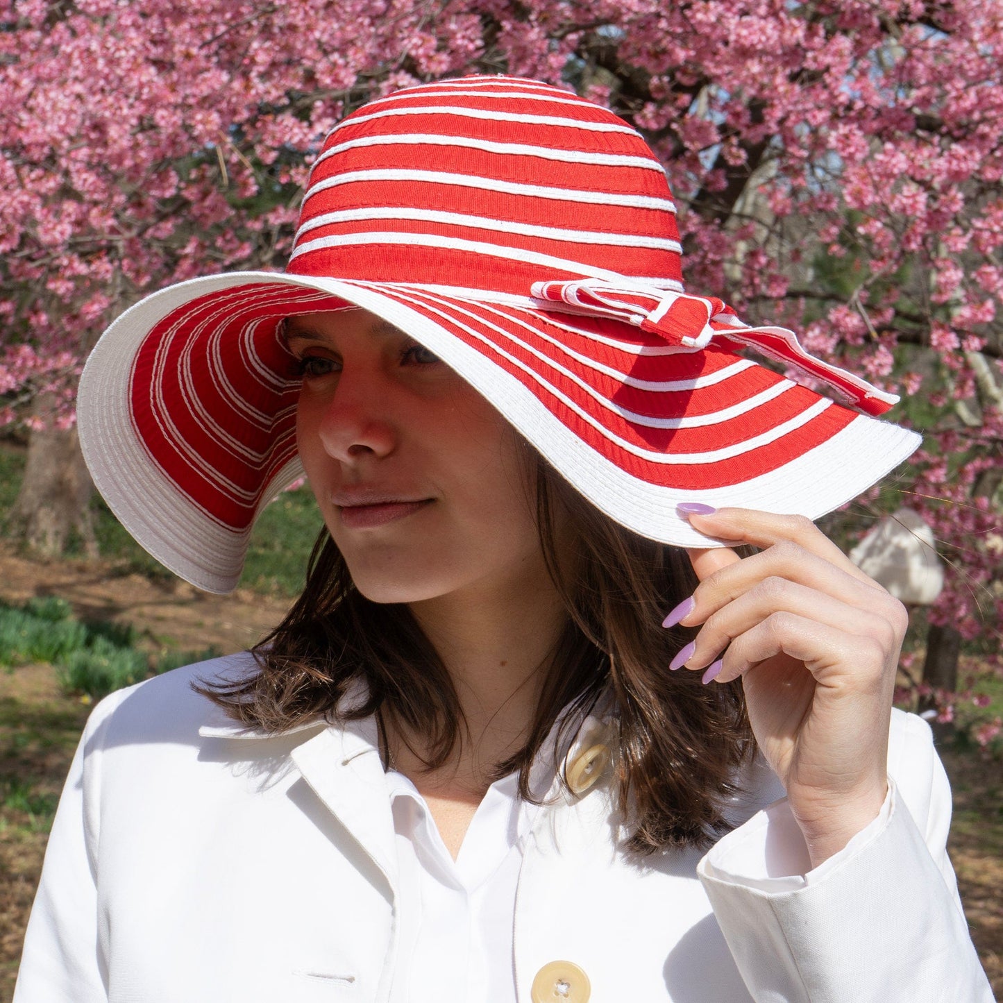 Magid Striped Cotton Foldable Floppy Hat