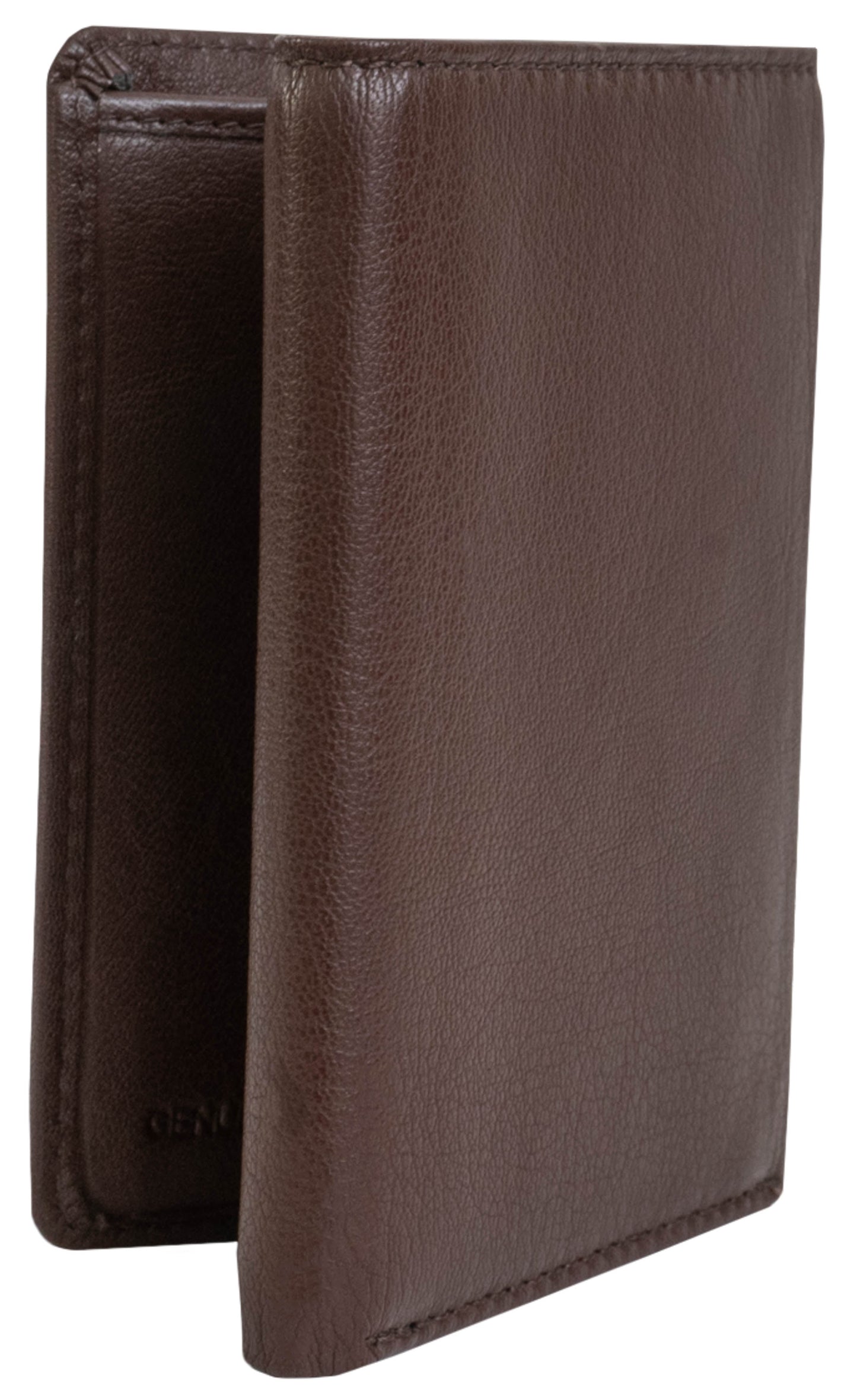 Jack Abrahams Goat Nappa Leather Tri-Fold Wallet Brown/Black