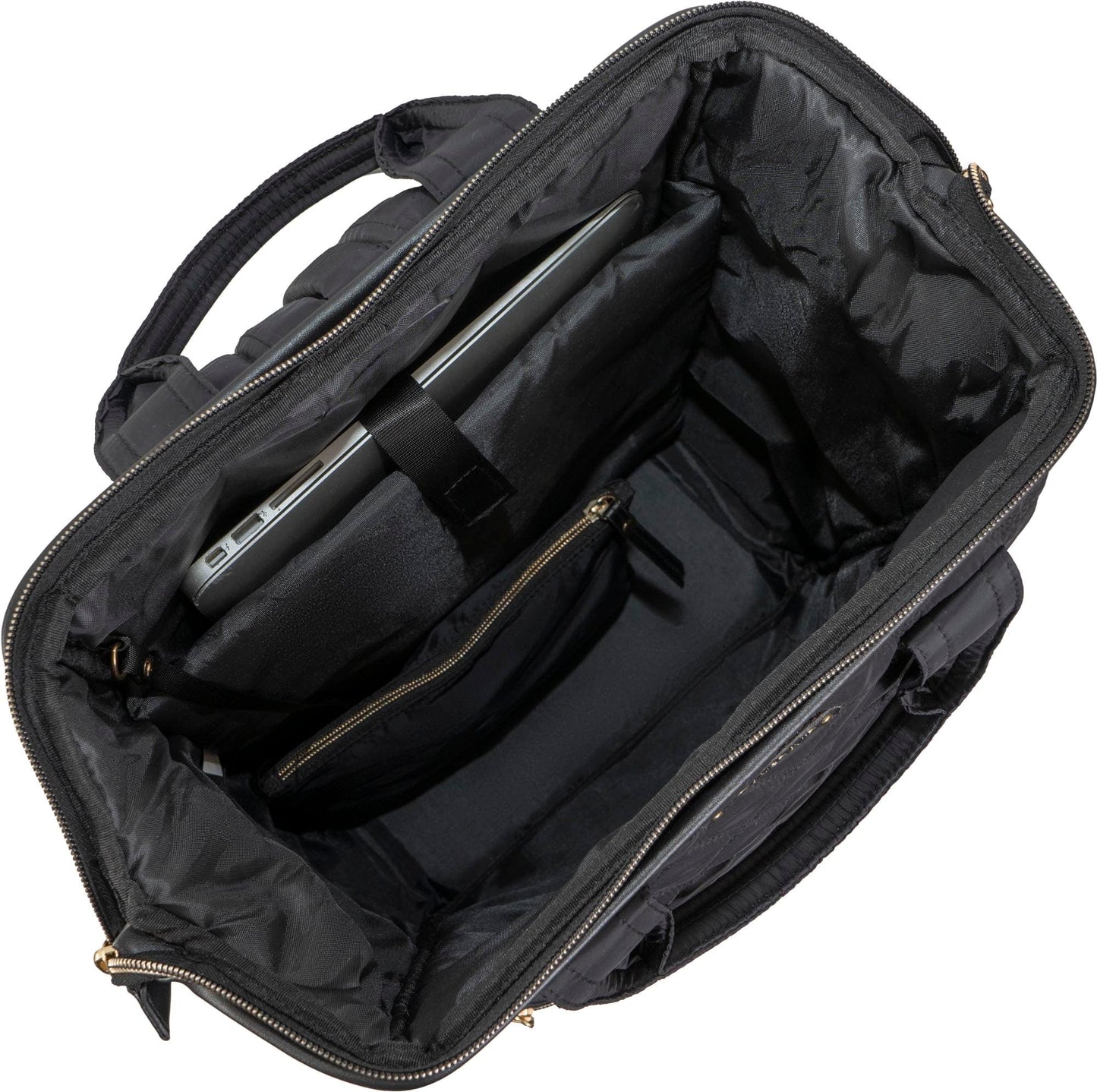 Joan & David Diamond Quilted Nylon Square 18 Inch Workbook Backpack