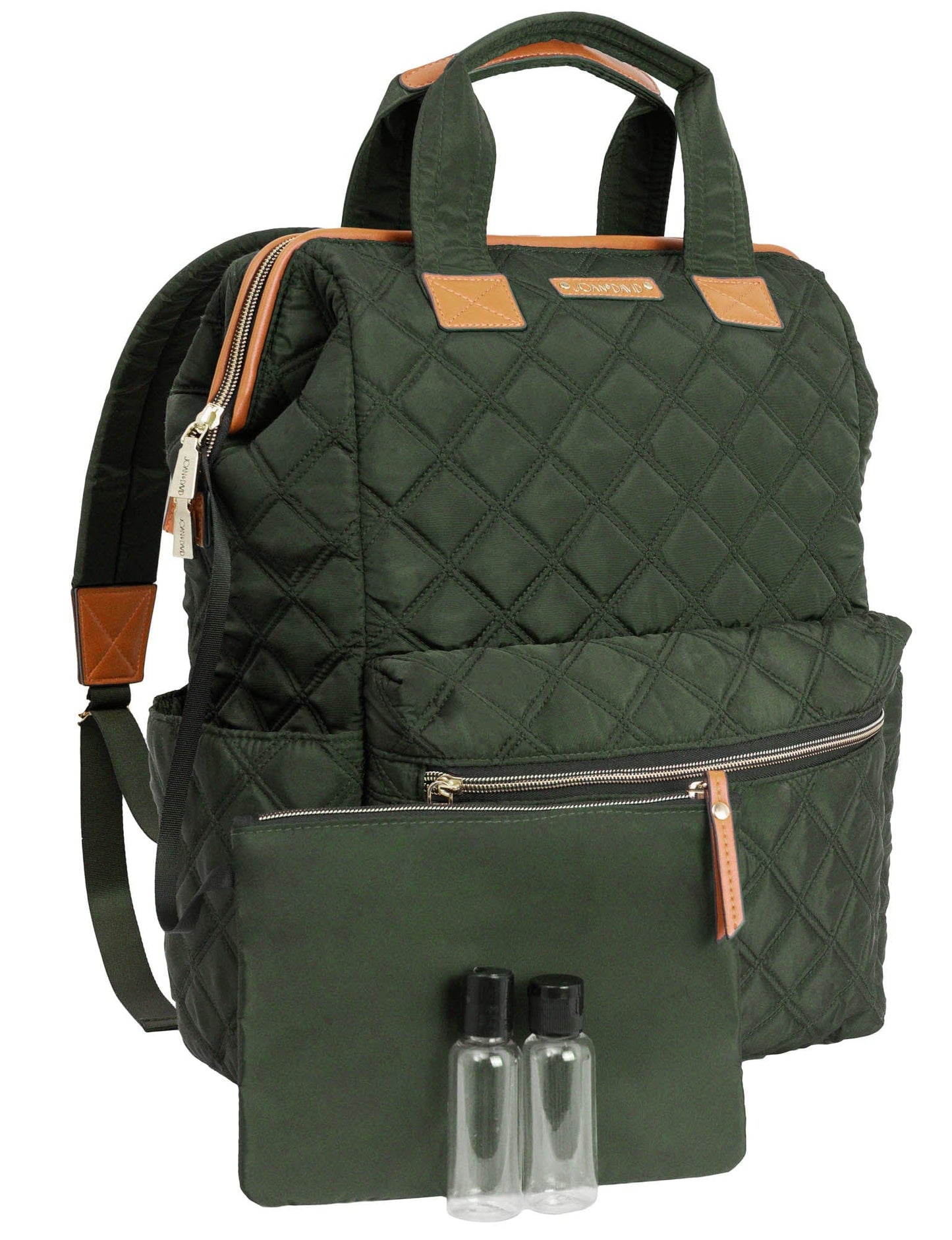 Joan & David Diamond Quilted Nylon Square 18 Inch Workbook Backpack