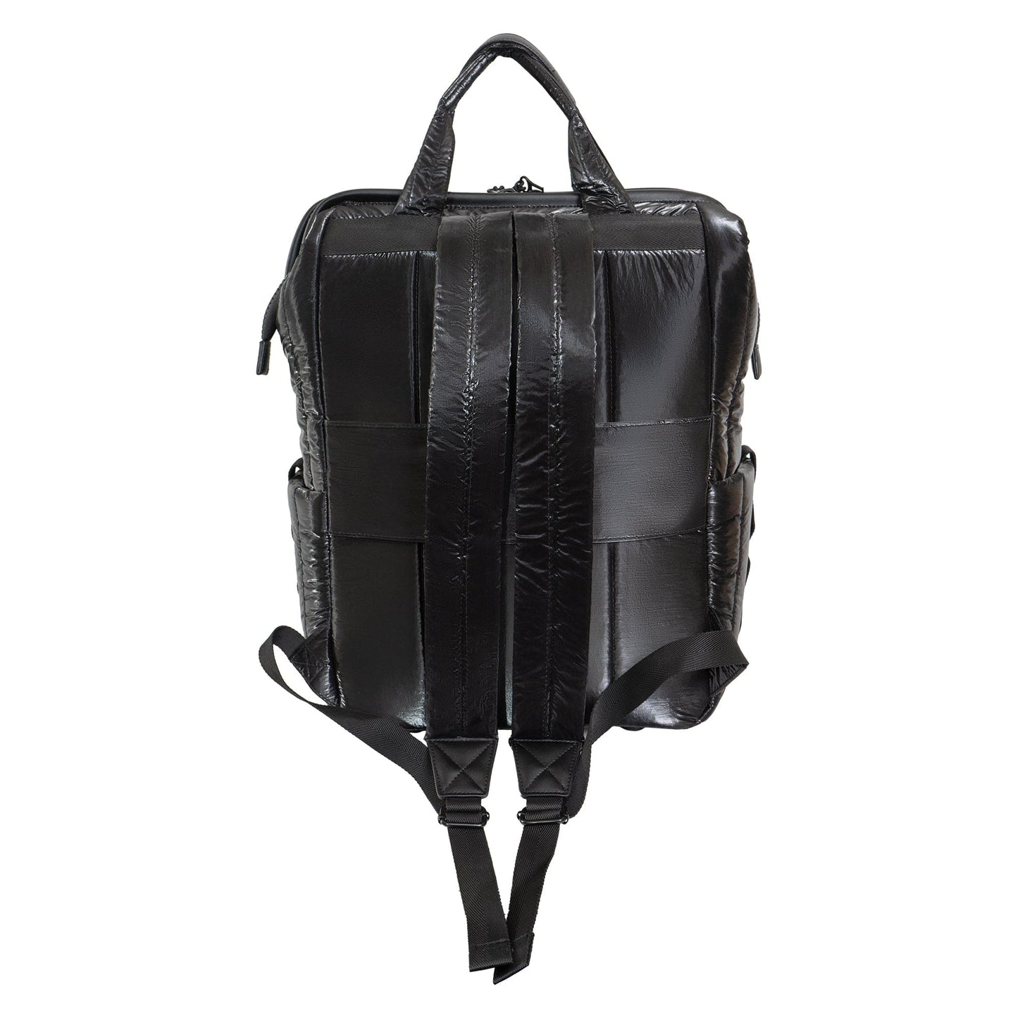 Joan & David Tubular Quilted Metallic Puffer Nylon 18-Inch Workbook Backpack