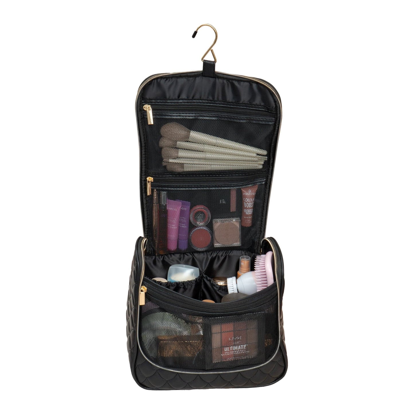 Joan & David The Teardrop Quilted Hanging Toiletry Cosmetic Bag