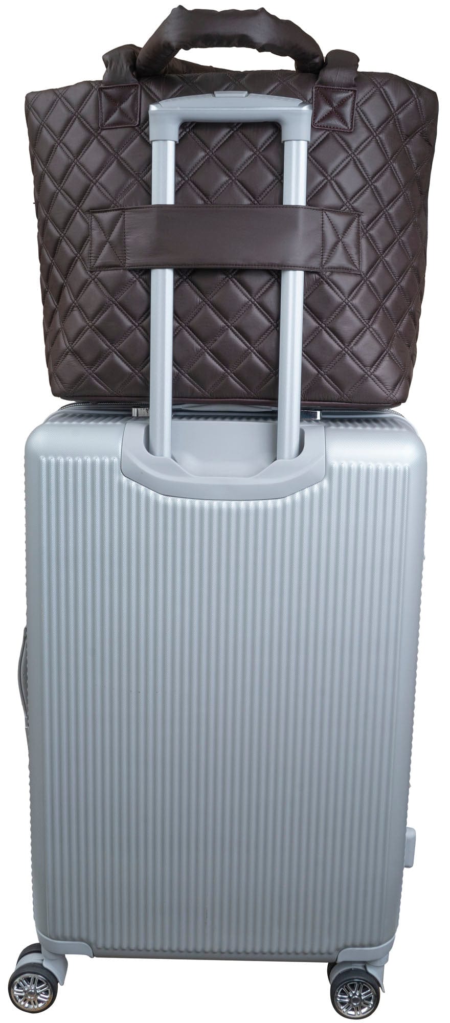 Joan & David Diamond Quilted Parachute Nylon Travel Tote