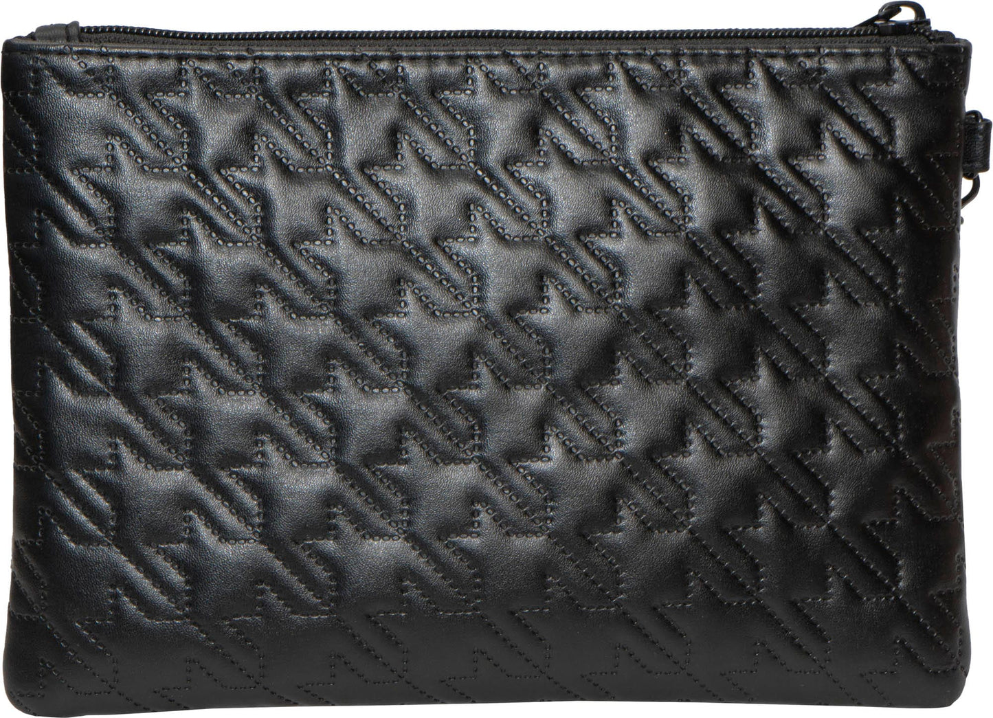 Rebecca & Rifka Smooth Houndstooth Quilt Medallion Zip Wristlet