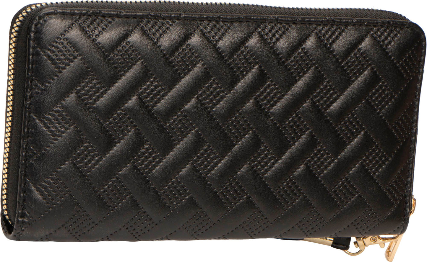 Rebecca & Rifka Smooth Basket Weave Quilt Medallion Zip Wristlet Wallet