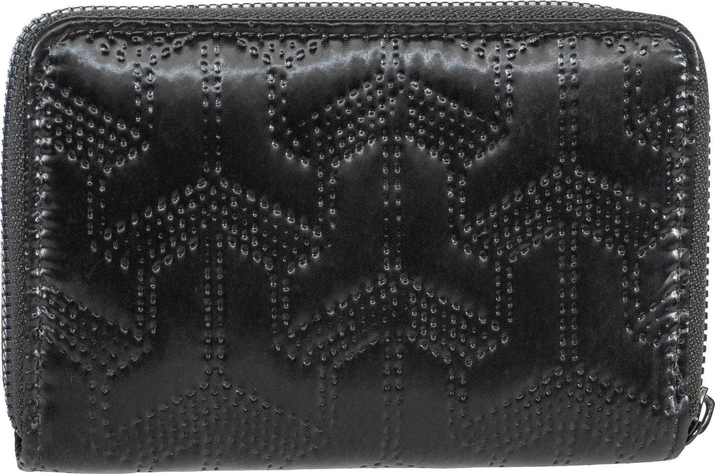 Rebecca & Rifka Patent Geometric Quilt Medallion Zip Indexer Wallet