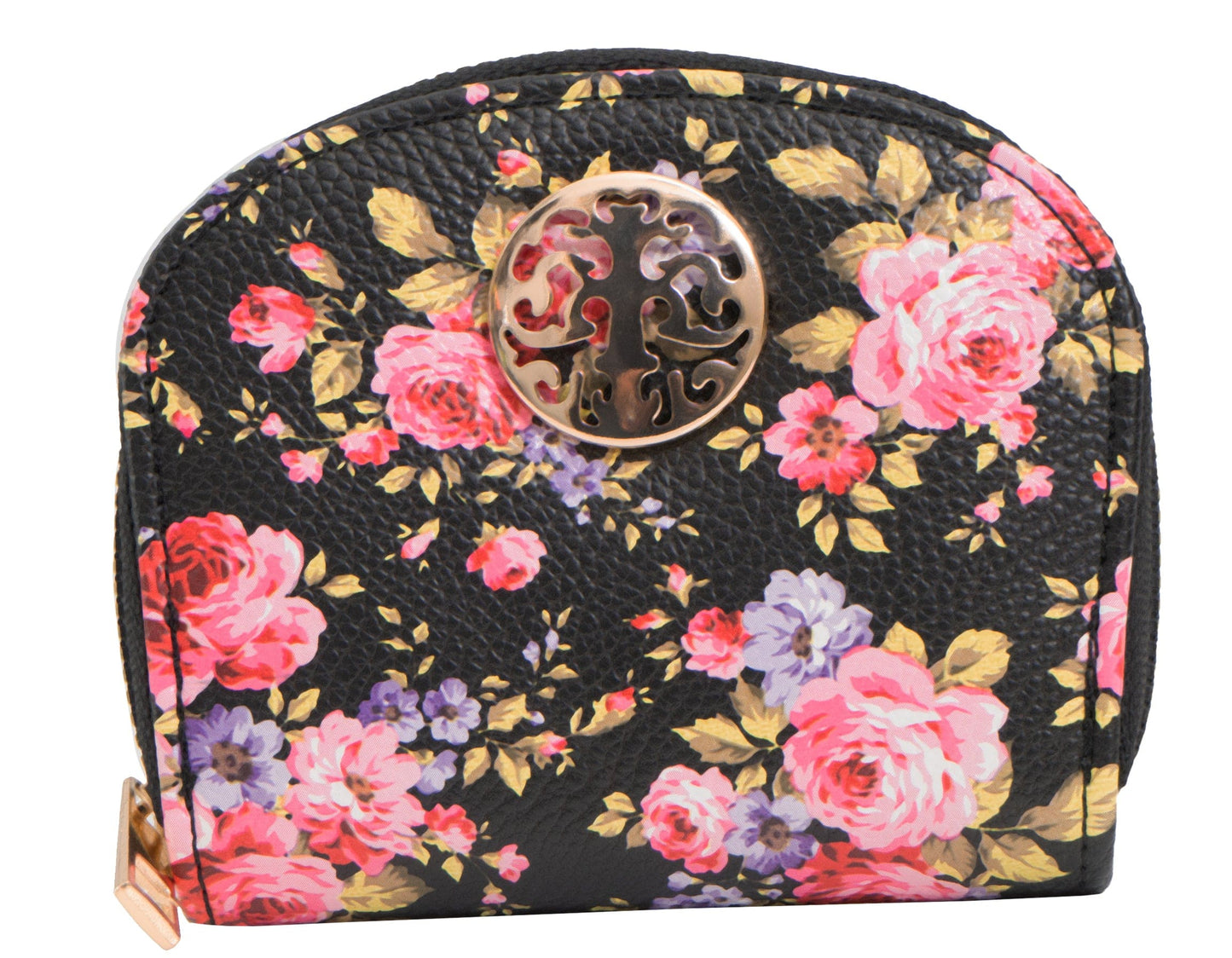 Rebecca & Rifka Round Floral Print Accordion Wallet