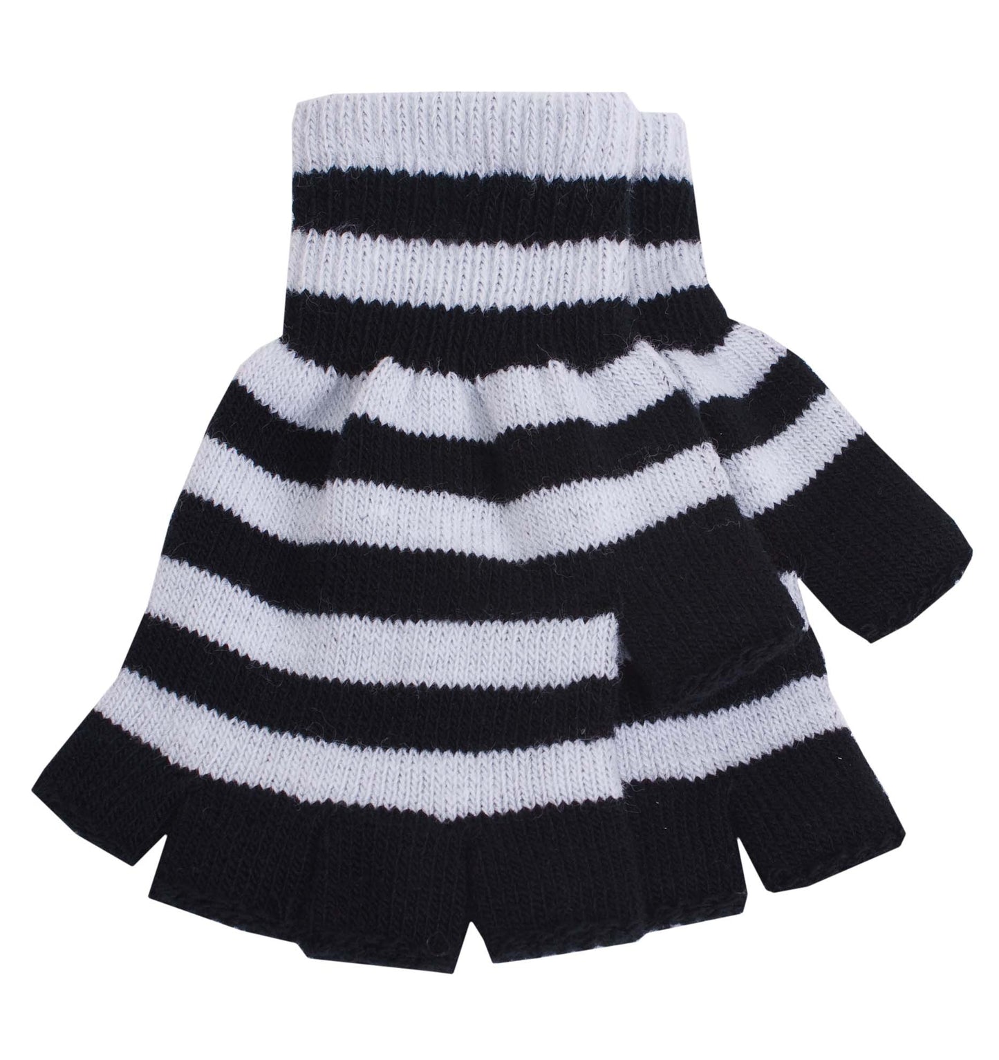 Magid Striped Fingerless Gloves