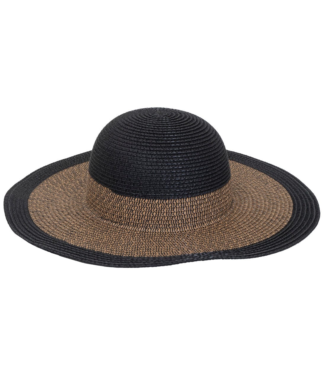 Magid Straw Two Tone Color Block Floppy Sun Hat