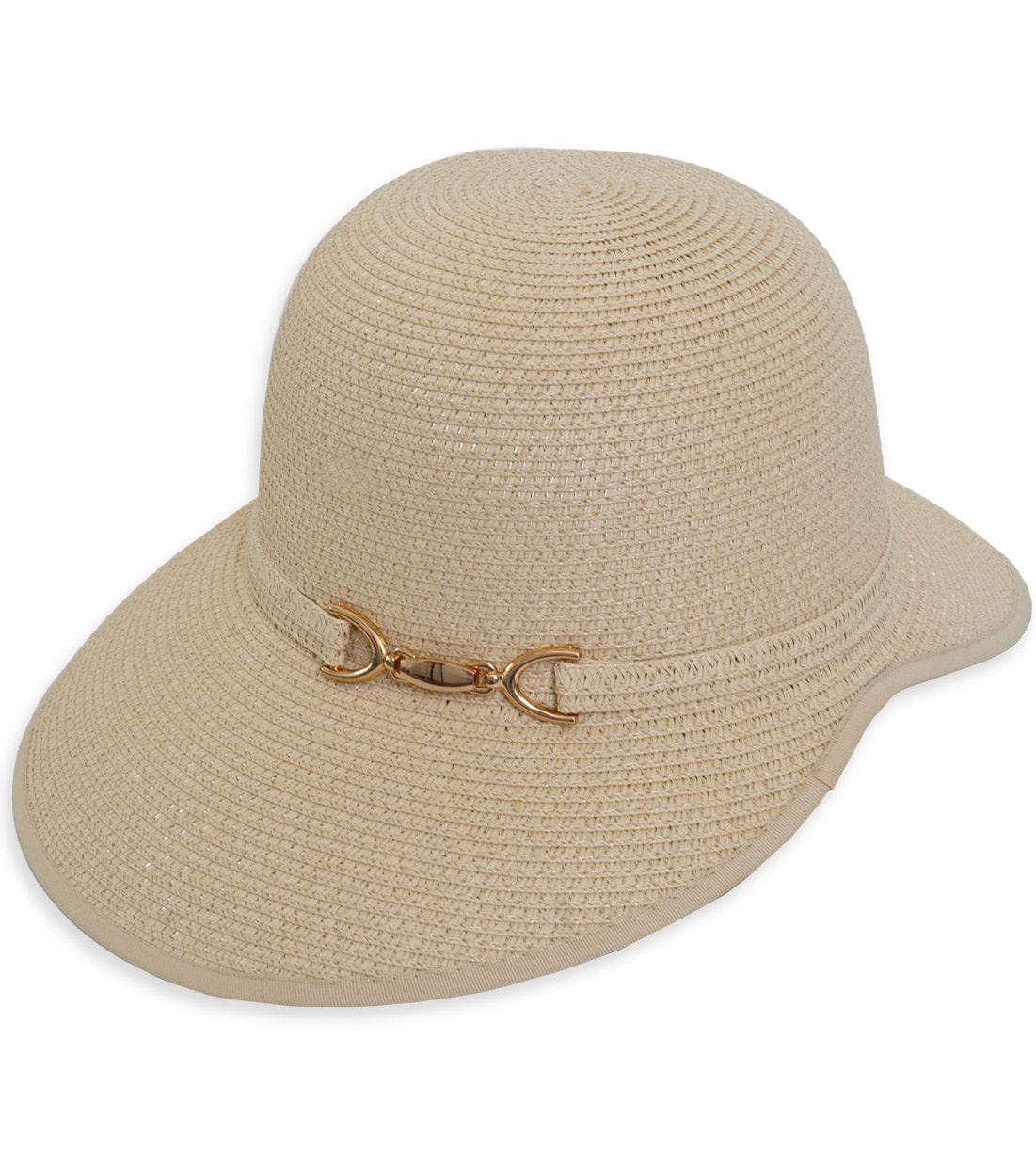 Magid Straw Gold Metal Accent Garden Hat