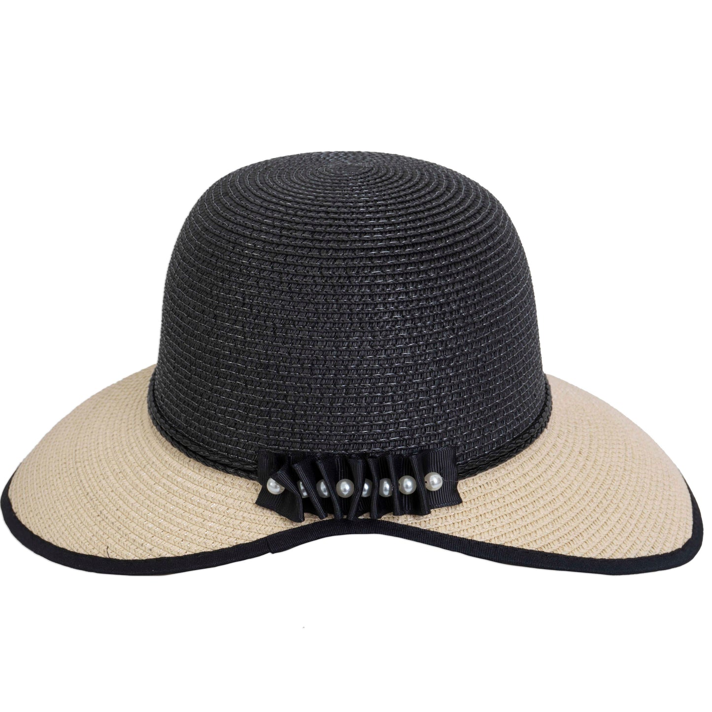 Magid Pearl Color Block Straw Garden Hat