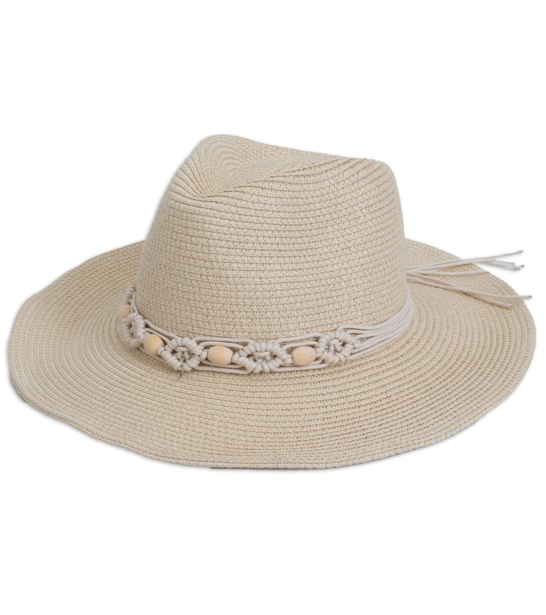 Magid Wooden Beaded Panama Straw Hat