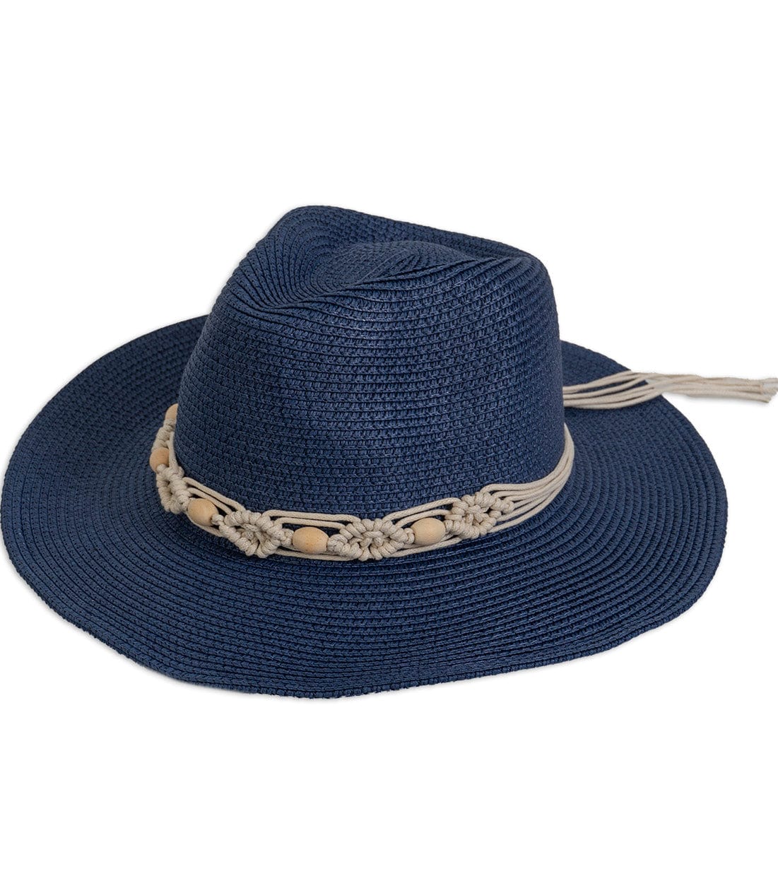 Magid Wooden Beaded Panama Straw Hat