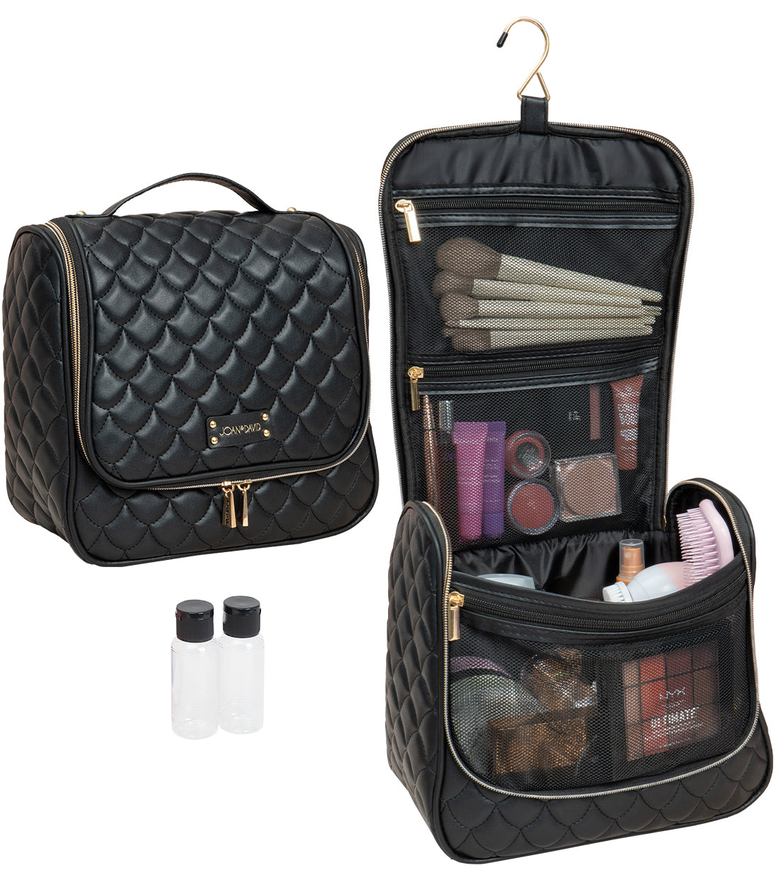 Joan & David The Teardrop Quilted Hanging Toiletry Cosmetic Bag