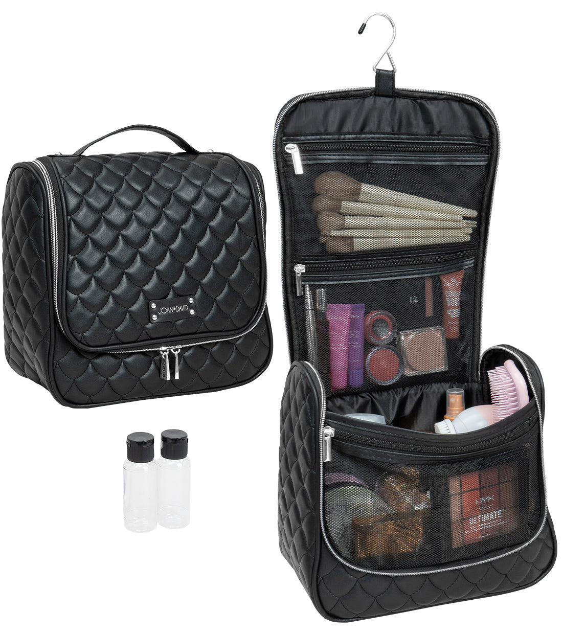 Joan & David The Teardrop Quilted Hanging Toiletry Cosmetic Bag