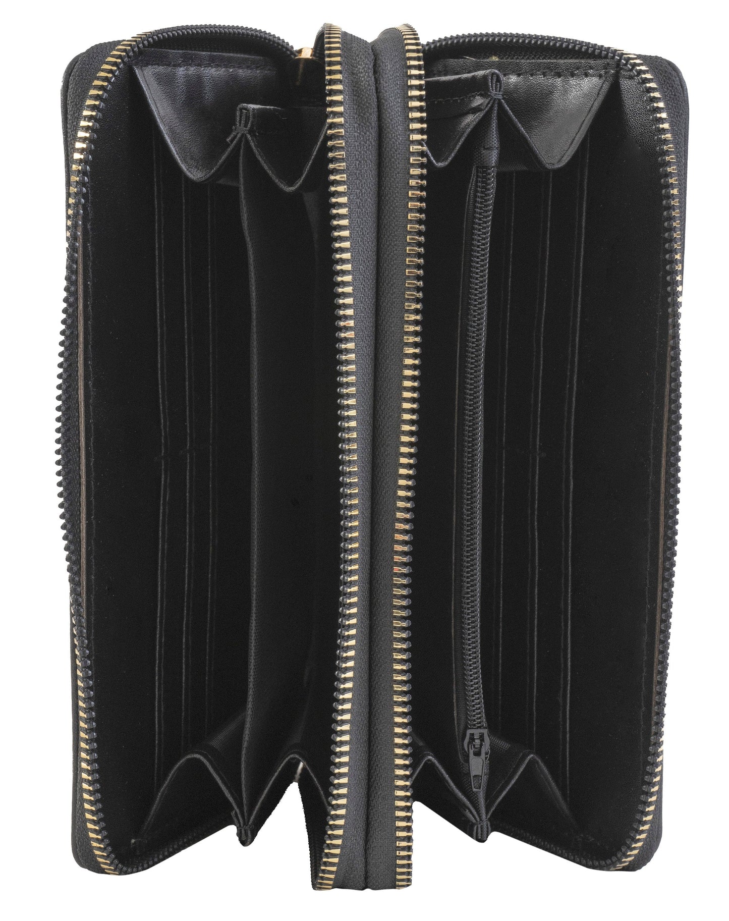 Rebecca & Rifka Smooth Medallion Double Zip Wristlet Wallet