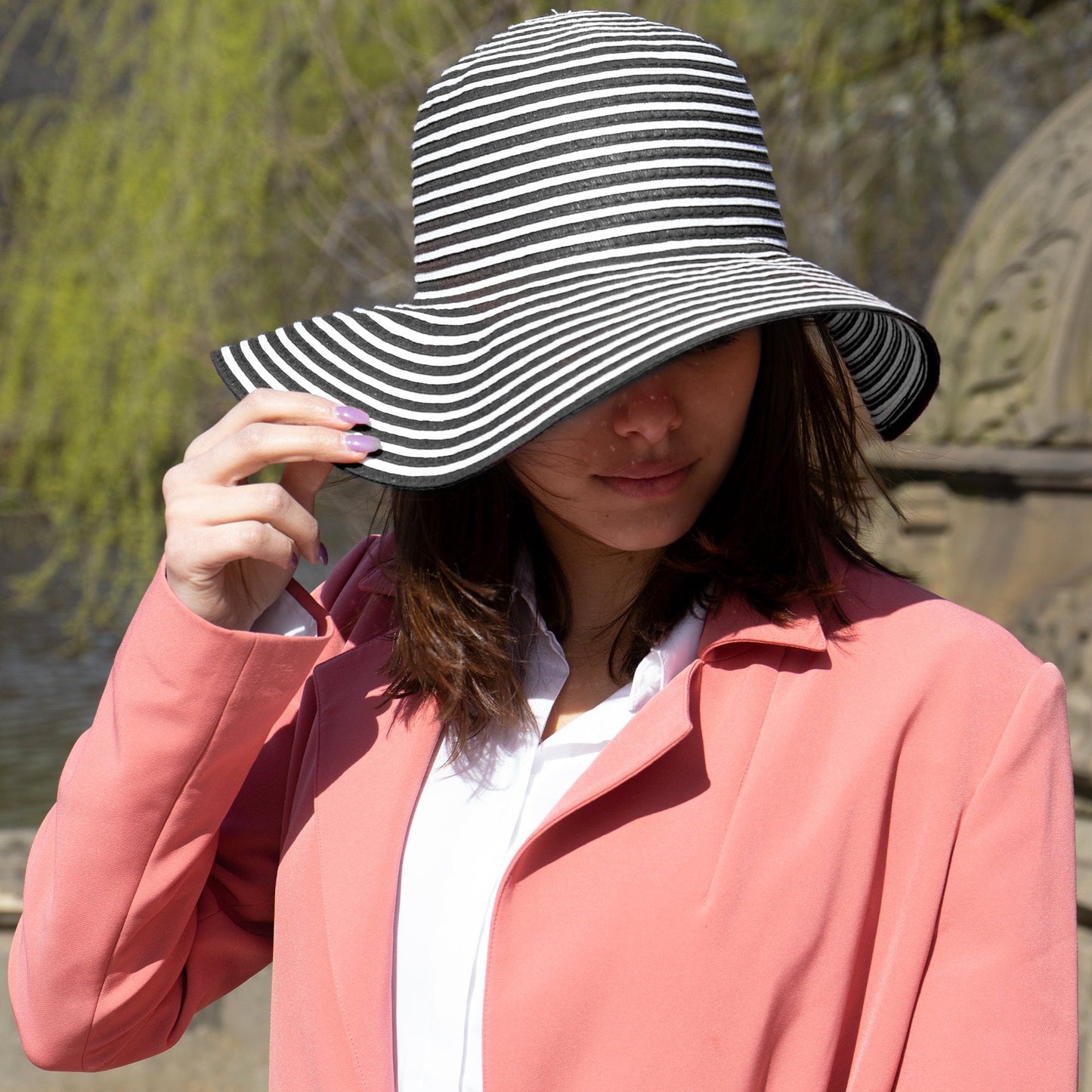 Magid Striped Straw Floppy Hat