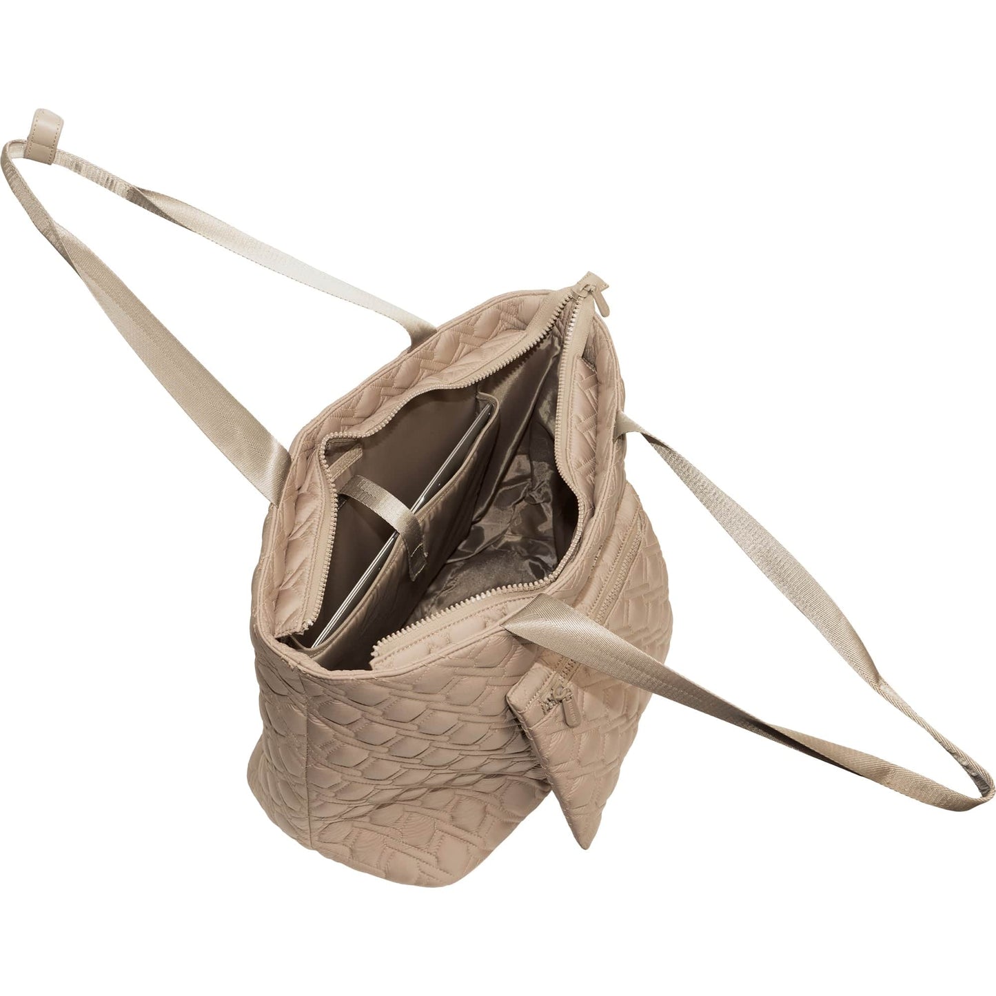 Ellen Tracy 20 Inch Basket Weave Quilted Nylon Large Travel Workbook Tote Bag