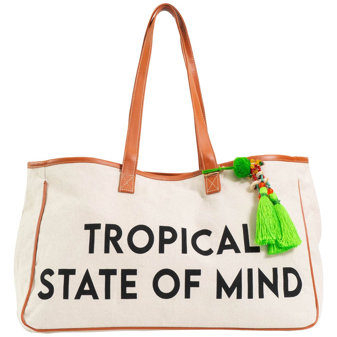 Magid Canvas Slogan Tote "TROPICAL STATE OF MIND"