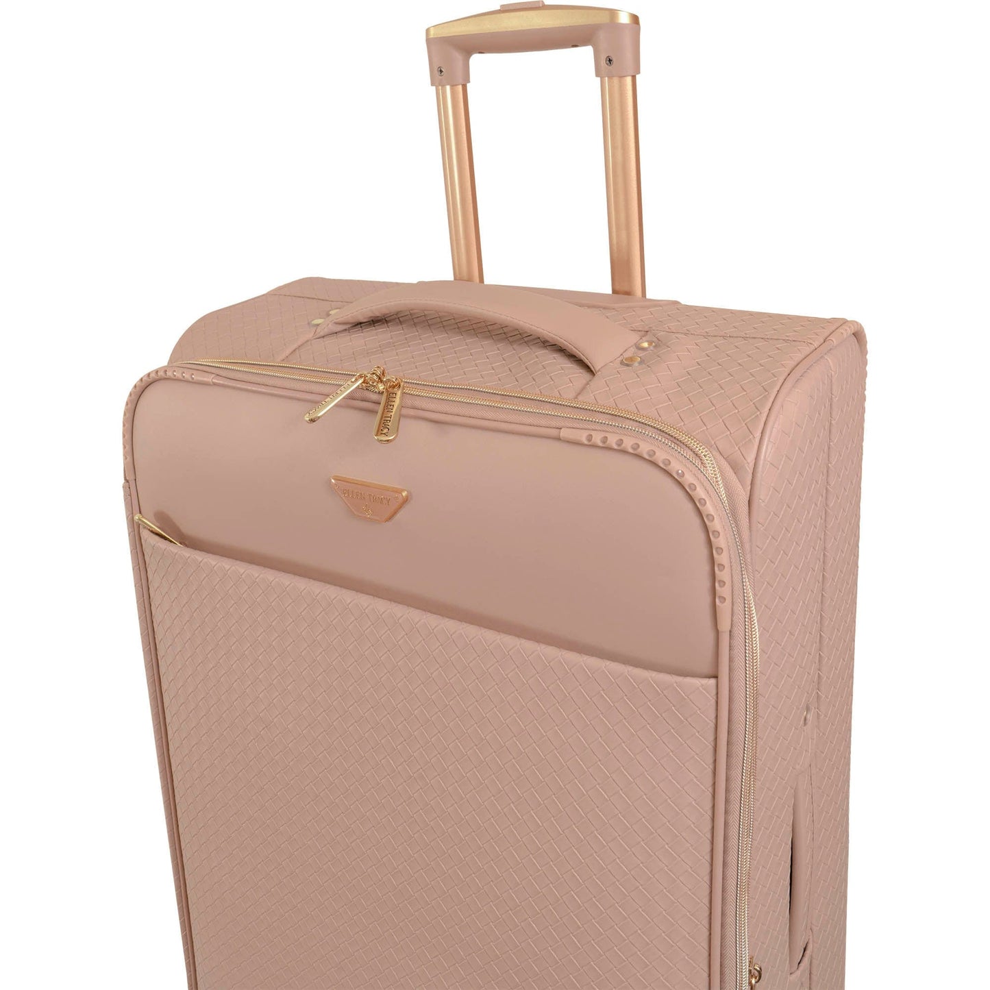 Ellen Tracy 3 PC Soft Sided Woven Faux Leather Luggage Set – 21", 29", 32" Expandable 8-Wheel Spinners