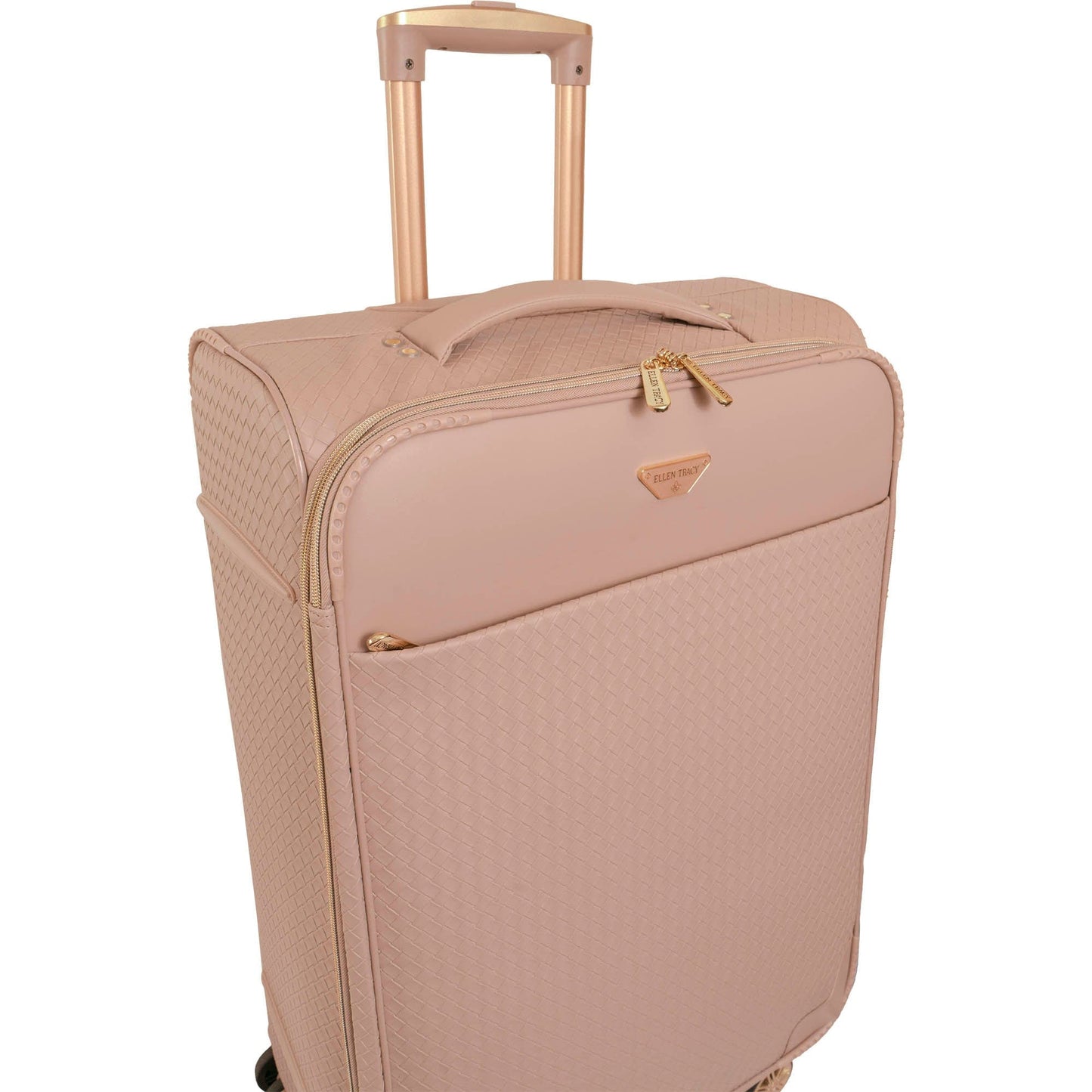 Ellen Tracy 3 PC Soft Sided Woven Faux Leather Luggage Set – 21", 29", 32" Expandable 8-Wheel Spinners