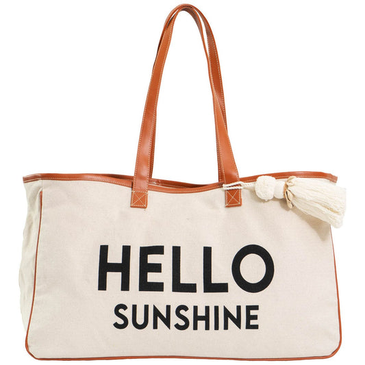 Magid Canvas Slogan Tote "HELLO SUNSHINE"